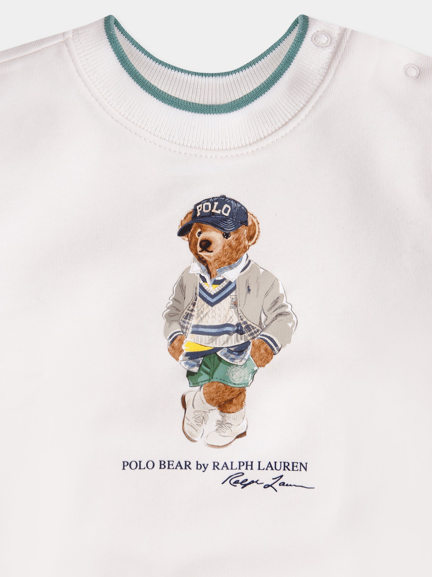 Felpa bianca per neonato con Polo Bear,Ralph Lauren Kids,971483001