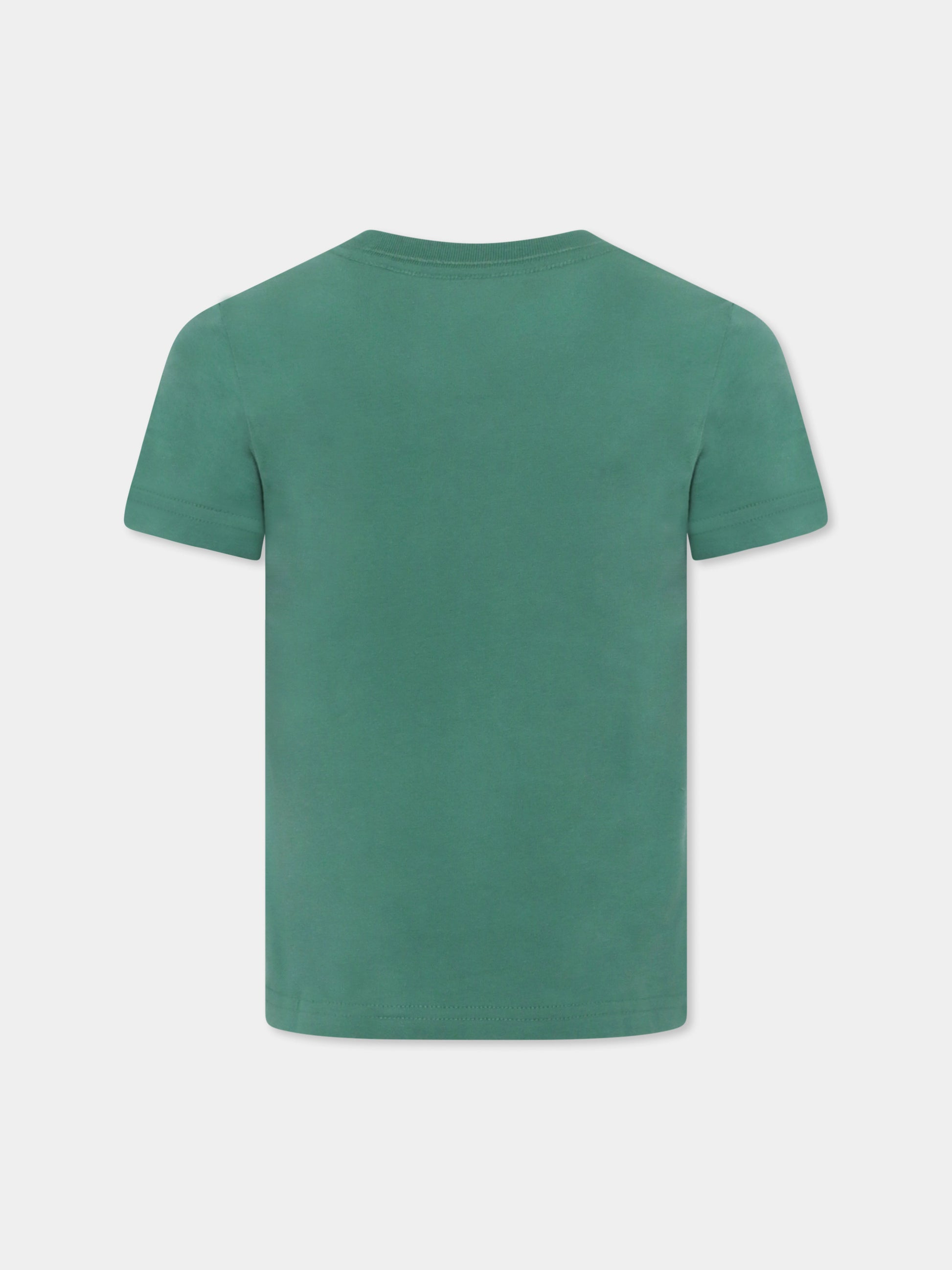 T-shirt verde per bambino con Polo Bear,Ralph Lauren Kids,973121001