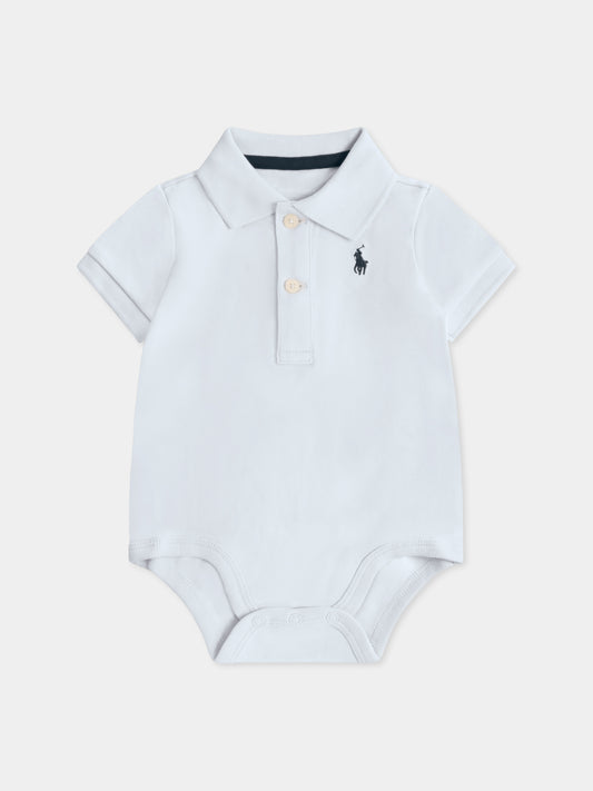 Light blue bodysuit for baby boy with horse