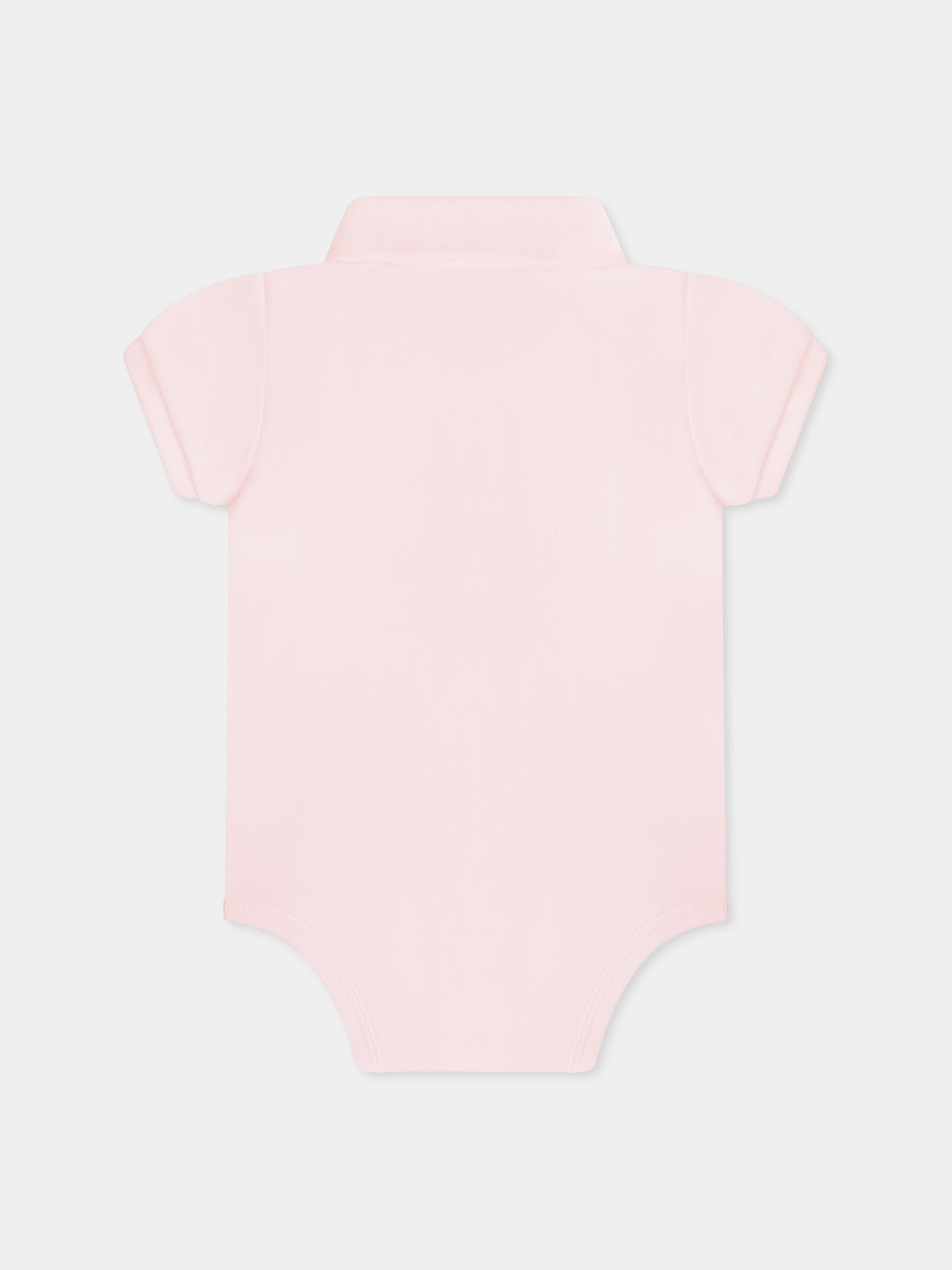 Pink bodysuit for baby girl with horse