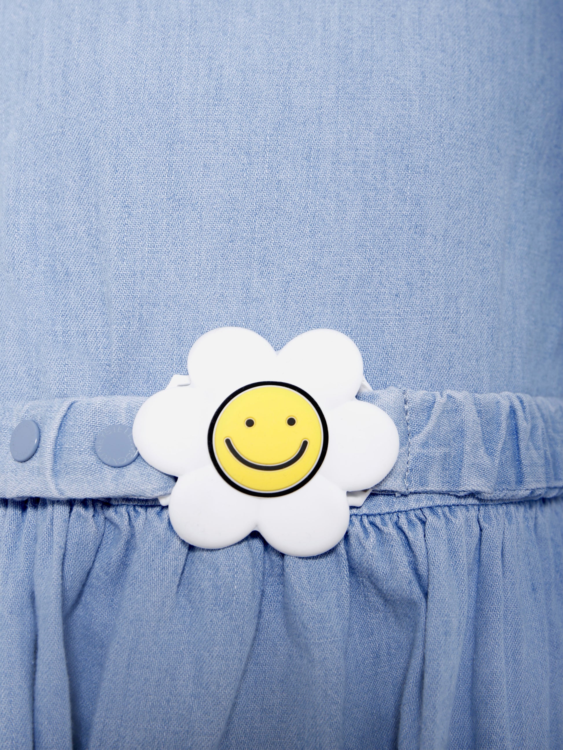 Vestito azzurro per bambina con fiori,Stella Mccartney Kids,TX1A70 Z0522 606