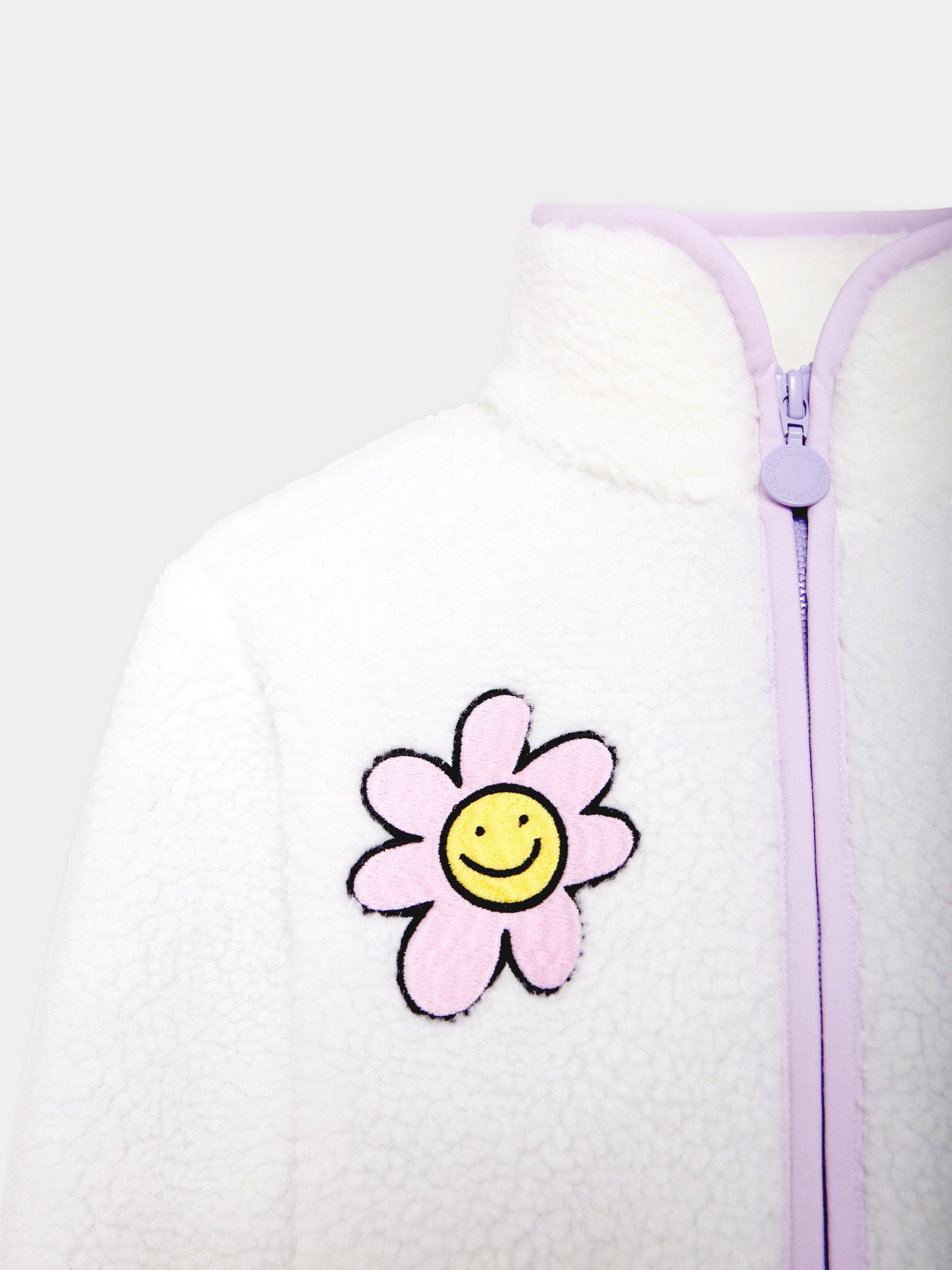 Ecopelliccia avorio per bambina con ricami,Stella Mccartney Kids,TX2A07 Z0506 101