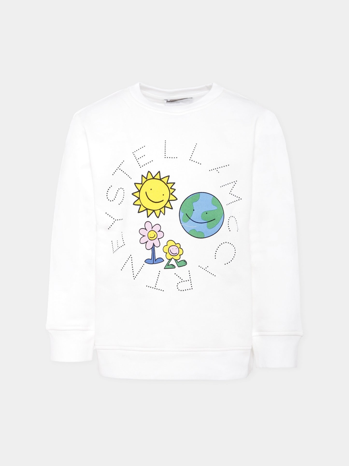 Felpa avorio per bambini con sole e terra,Stella Mccartney Kids,TX4A30 Z3059 103