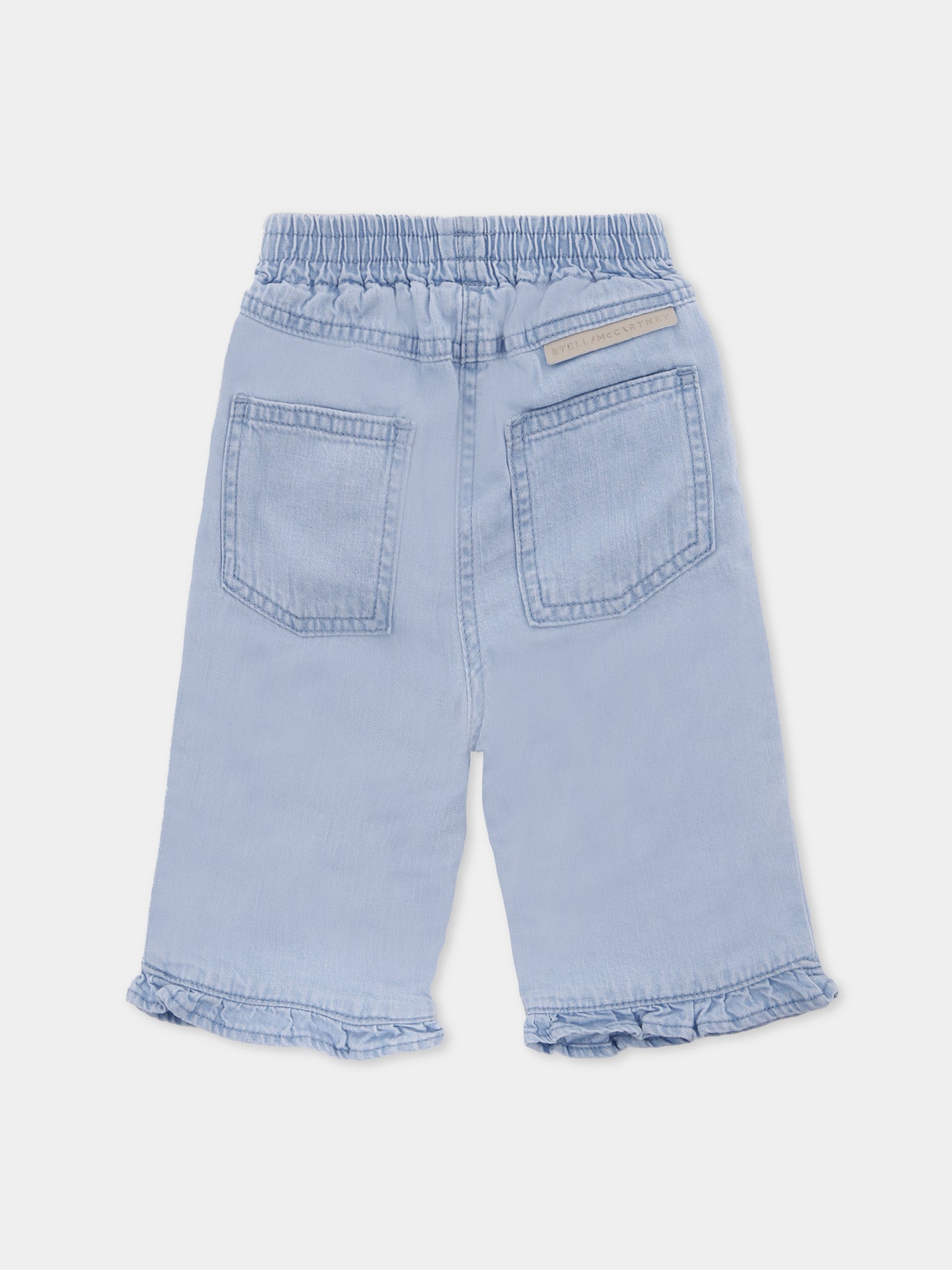 Jeans azzurri per neonata con fiori,Stella Mccartney Kids,TX6020 Z0522 606