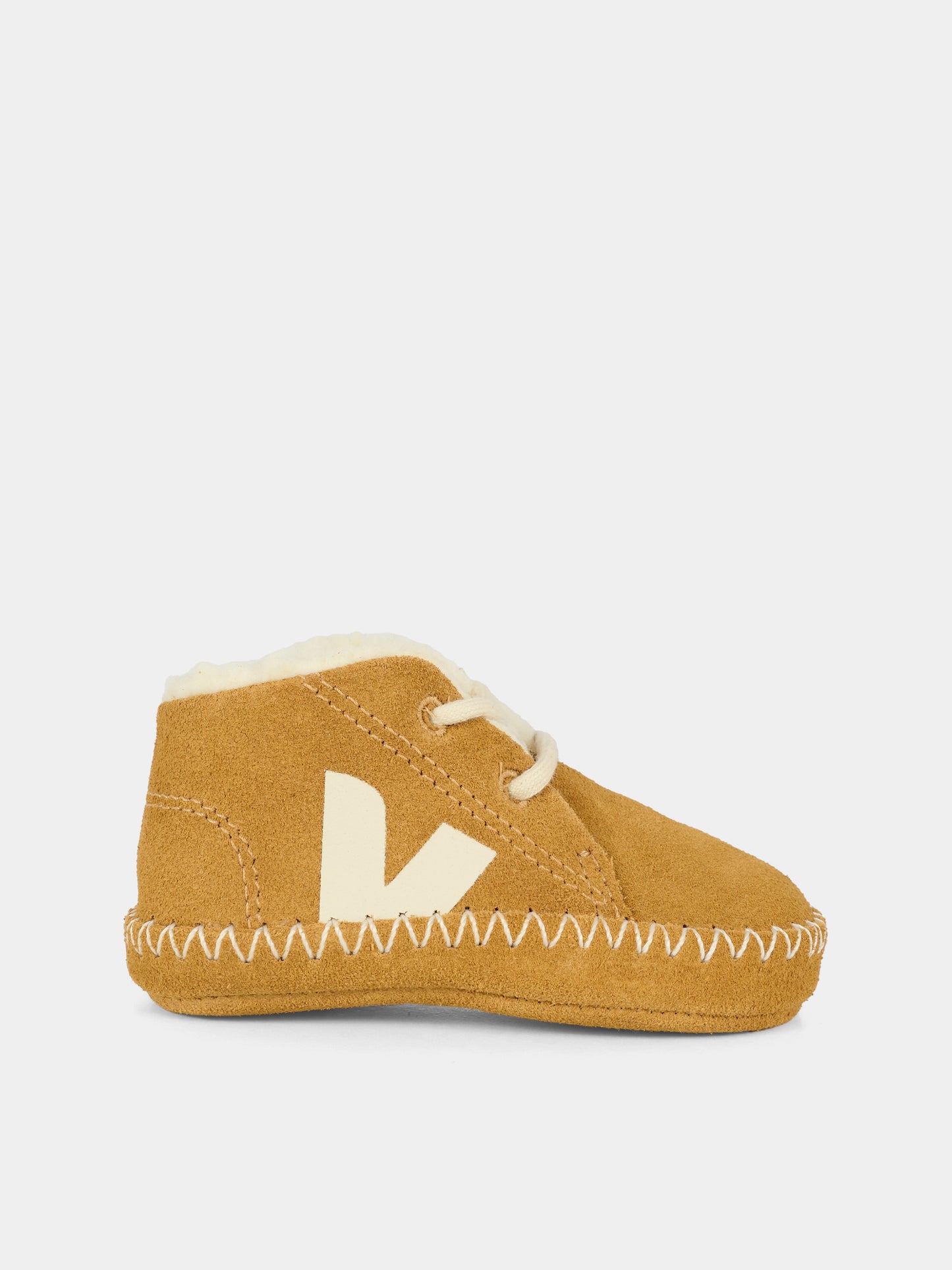 Sneakers beige per neonati con logo,Veja,BA0321030C