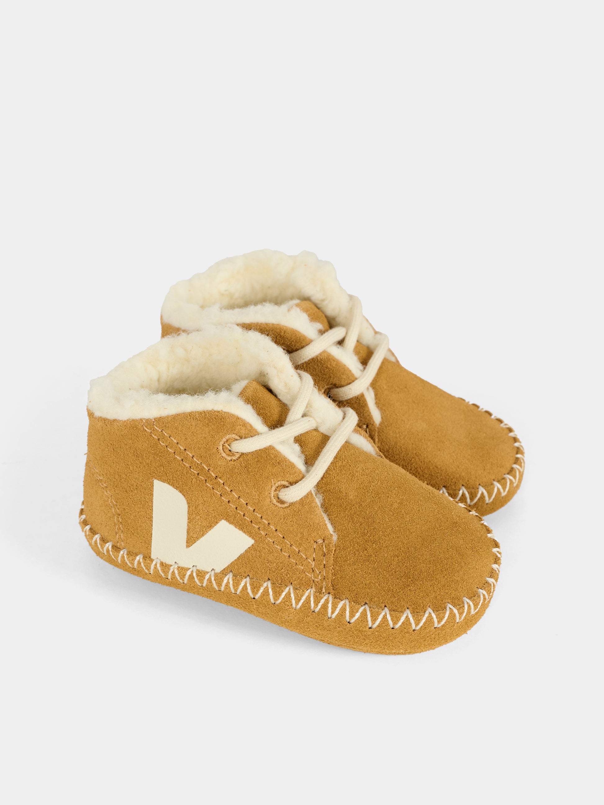 Sneakers beige per neonati con logo,Veja,BA0321030C