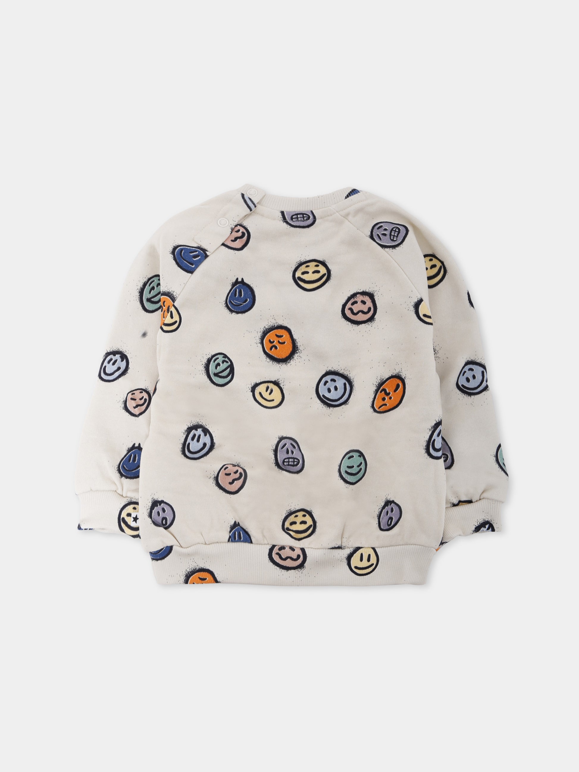 Felpa Disc avorio per neonati con smile all over,Molo,6W25J202 9400