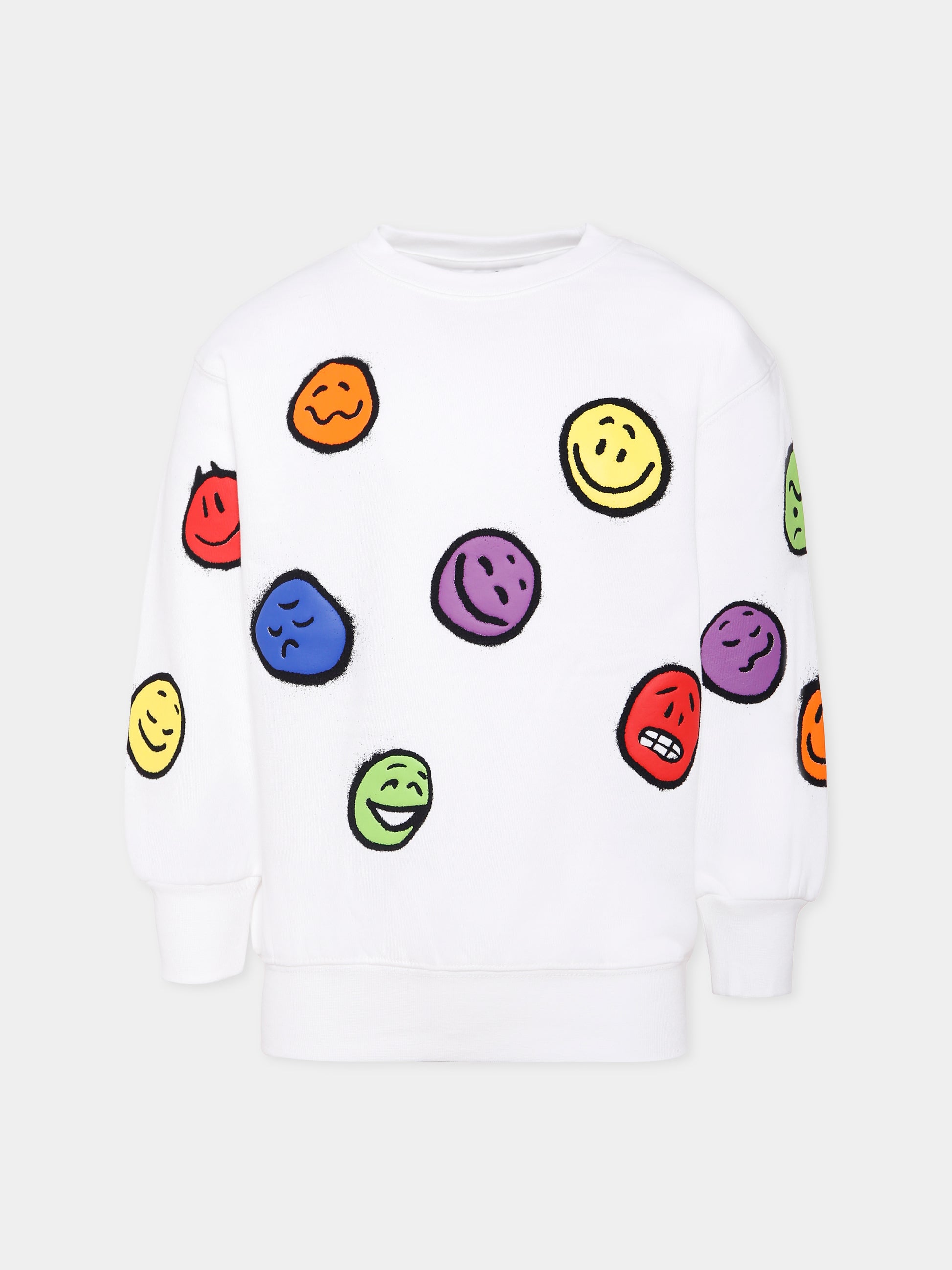 Felpa Monti bianca per bambini con smile multicolor,Molo,6W25J211 5474