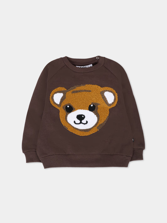 Felpa Disc marrone per neonati con orso,Molo,6W25J212 5522