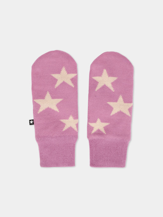 Guanti rosa per bambina con stelle,Molo,7W25S101 8765