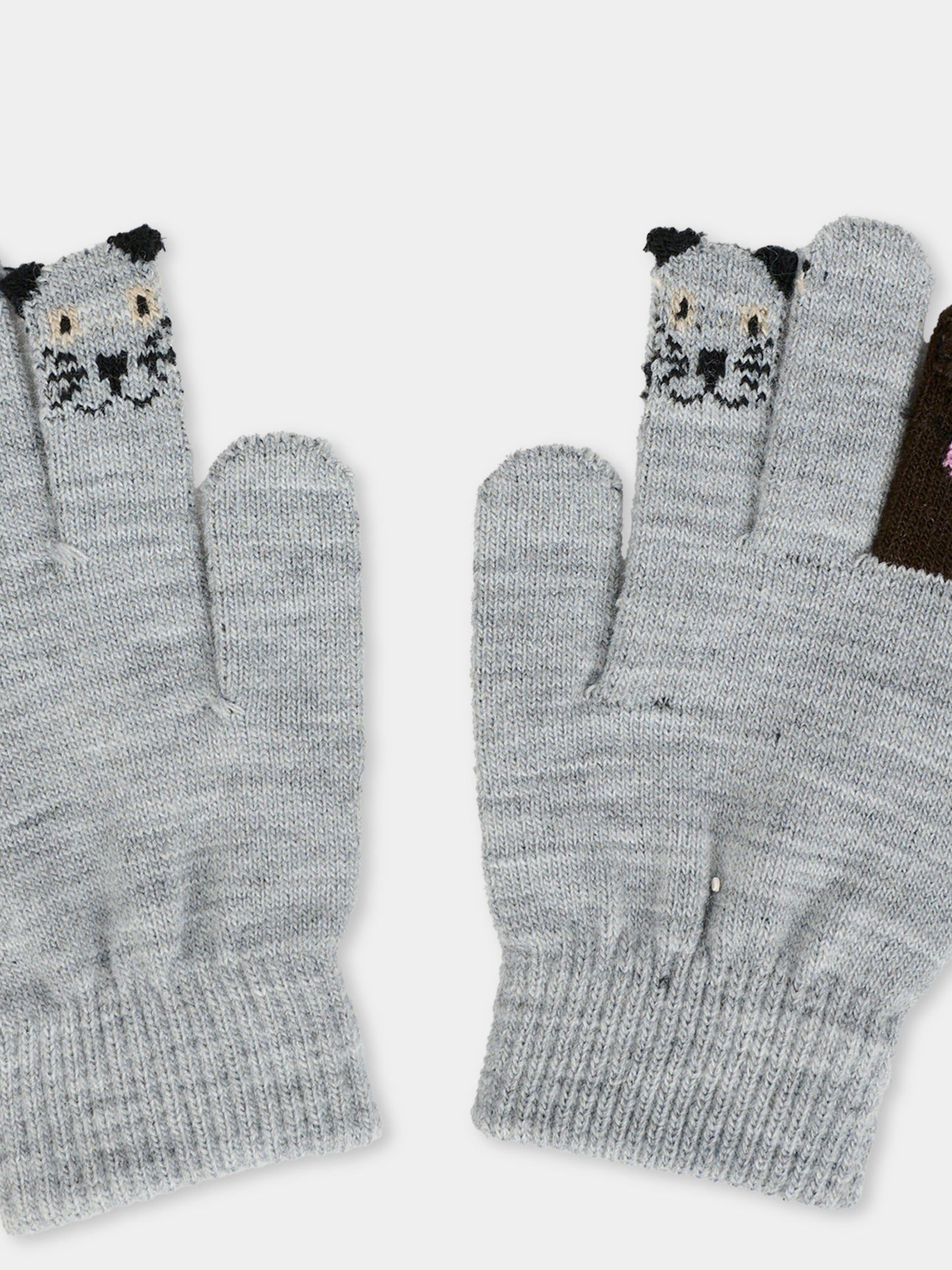 GuantI grigi per bambini con animali,Molo,7W25S203 1046