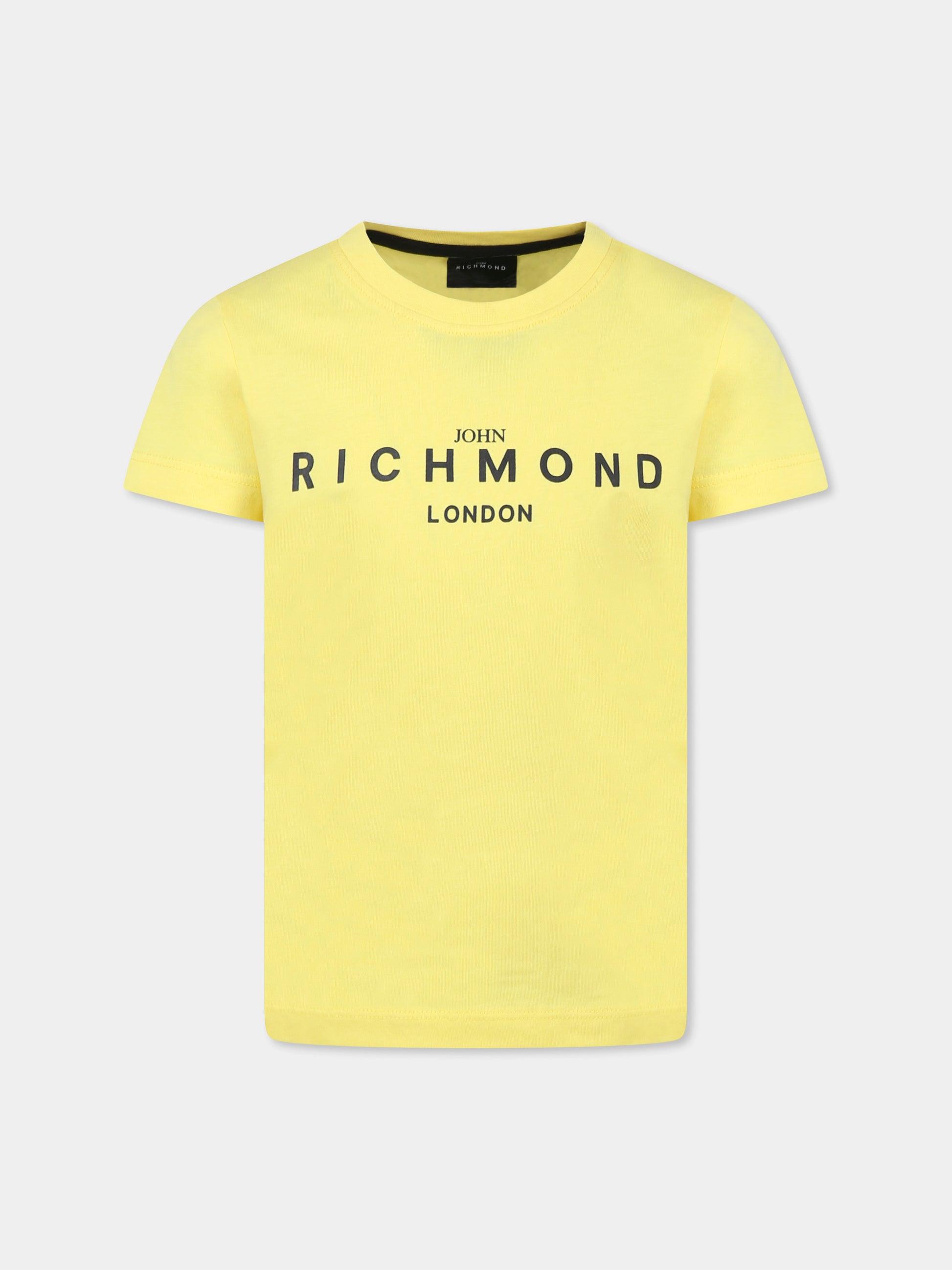 T-shirt gialla per bambino con logo,Richmond Jr,RBP25003TS YELLOW