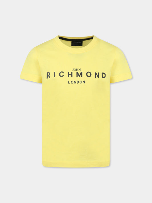 T-shirt gialla per bambino con logo,Richmond Jr,RBP25003TS YELLOW