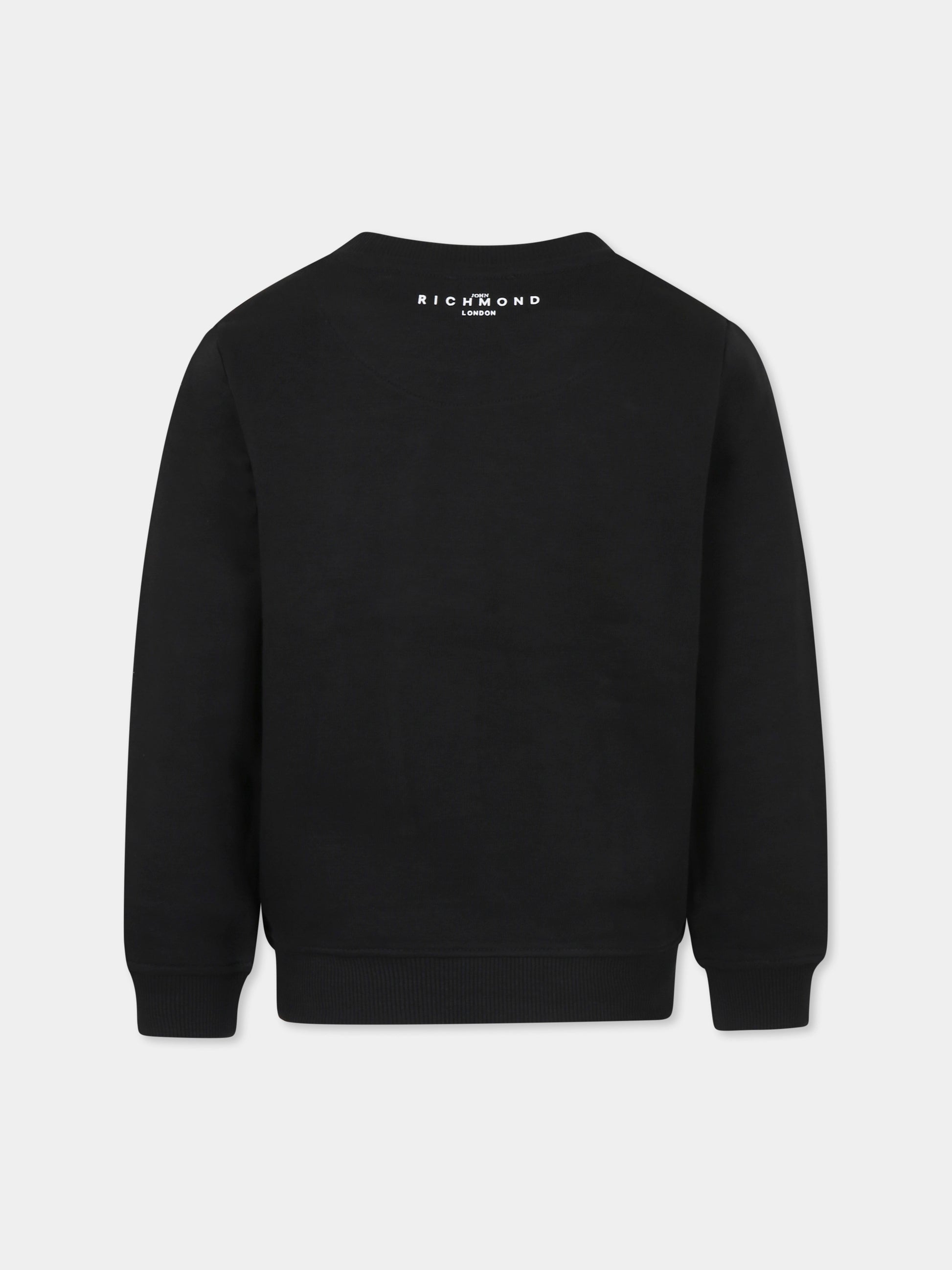 Felpa nera per bambini con logo,Richmond,RBP25005FE BLACK