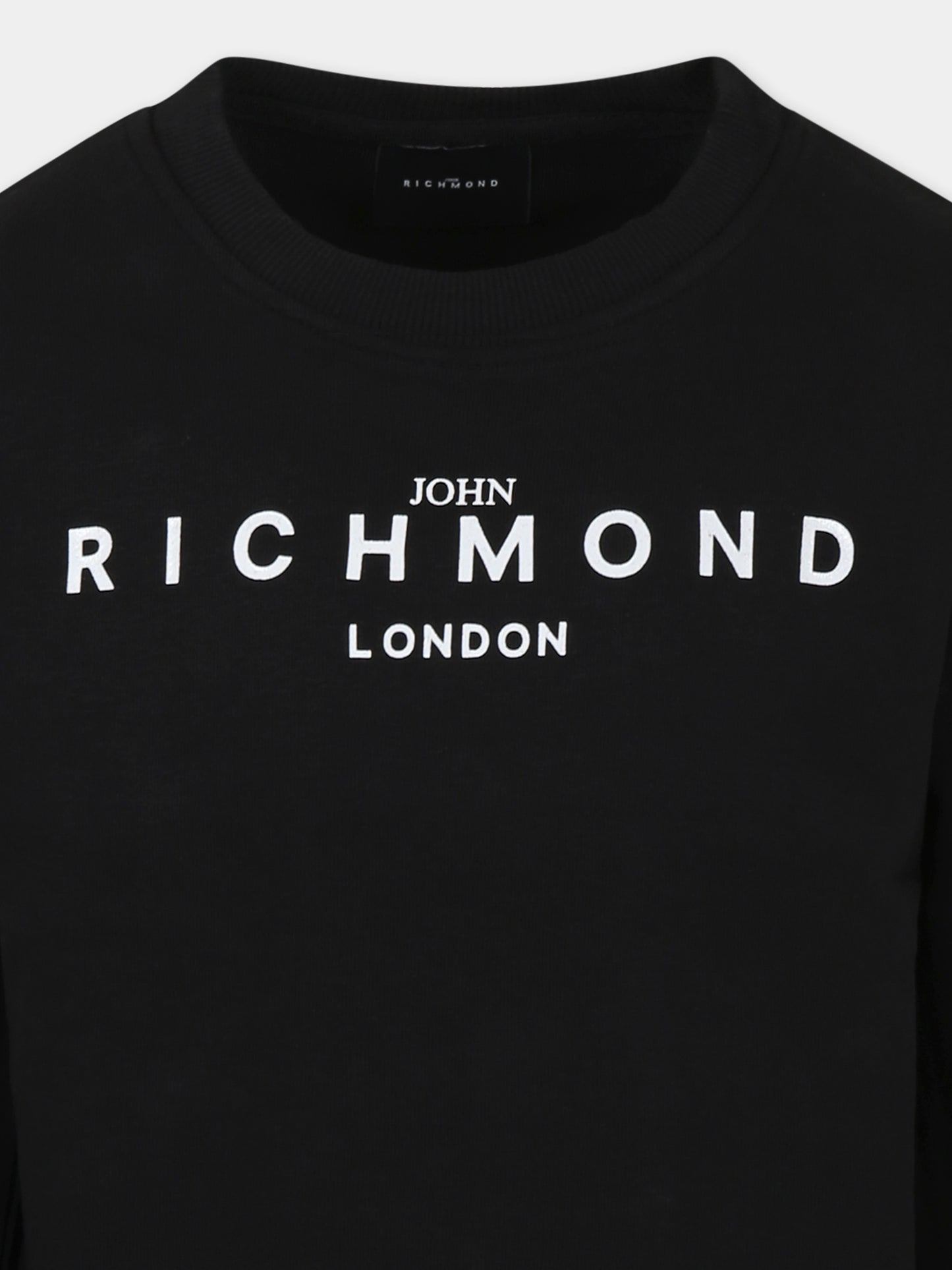 Felpa nera per bambini con logo,Richmond,RBP25005FE BLACK