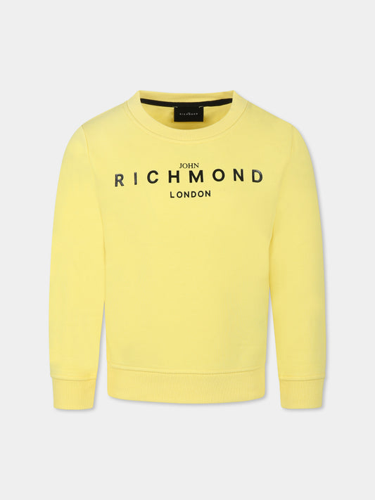 Felpa gialla per bambini con logo,Richmond,RBP25005FE YELLOW