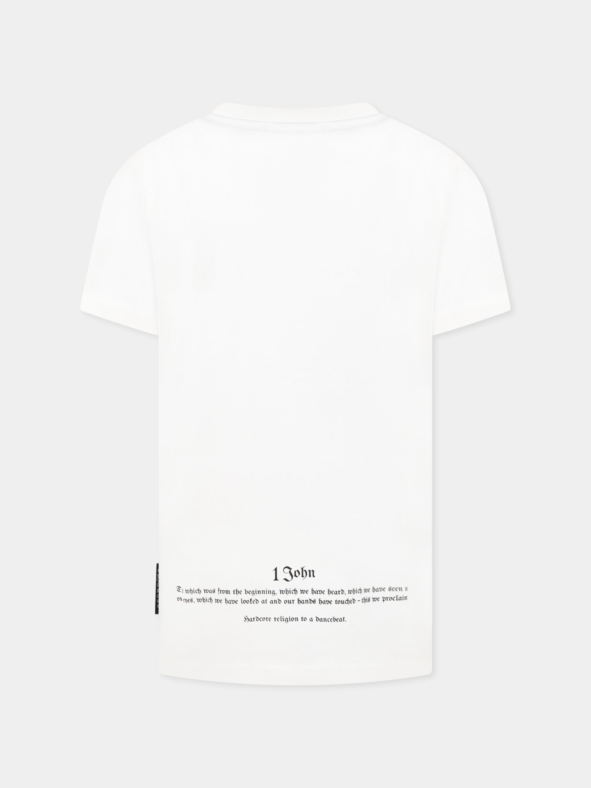 T-shirt bianca per bambini con logo,Richmond,RBP25057TS OFF-WHITE