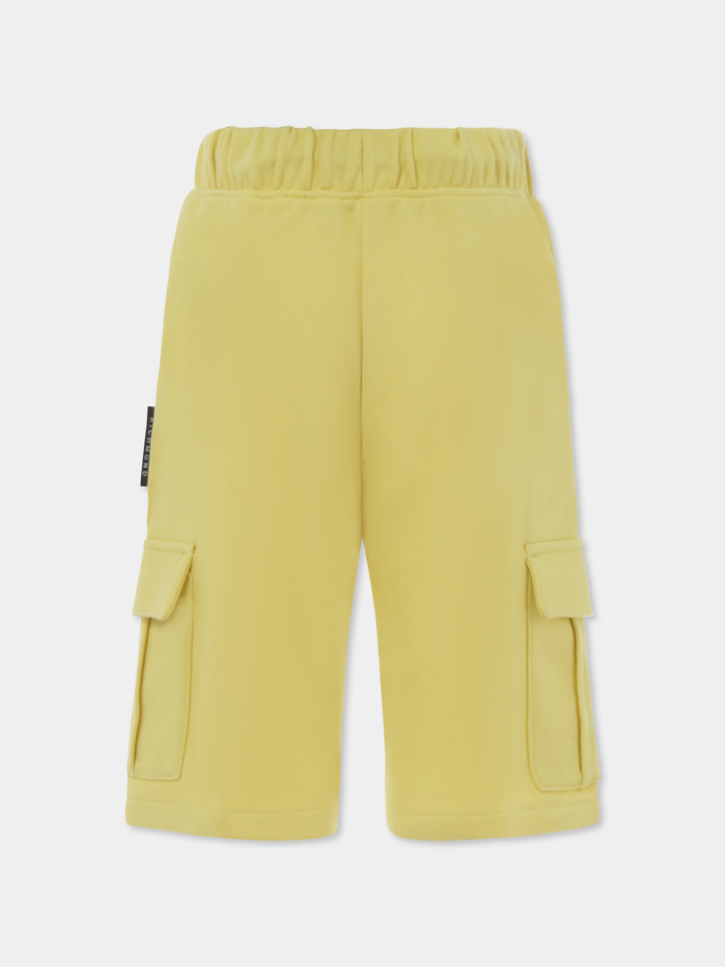 Shorts gialli per bambino con logo,Richmond,RBP25068BE YELLOW