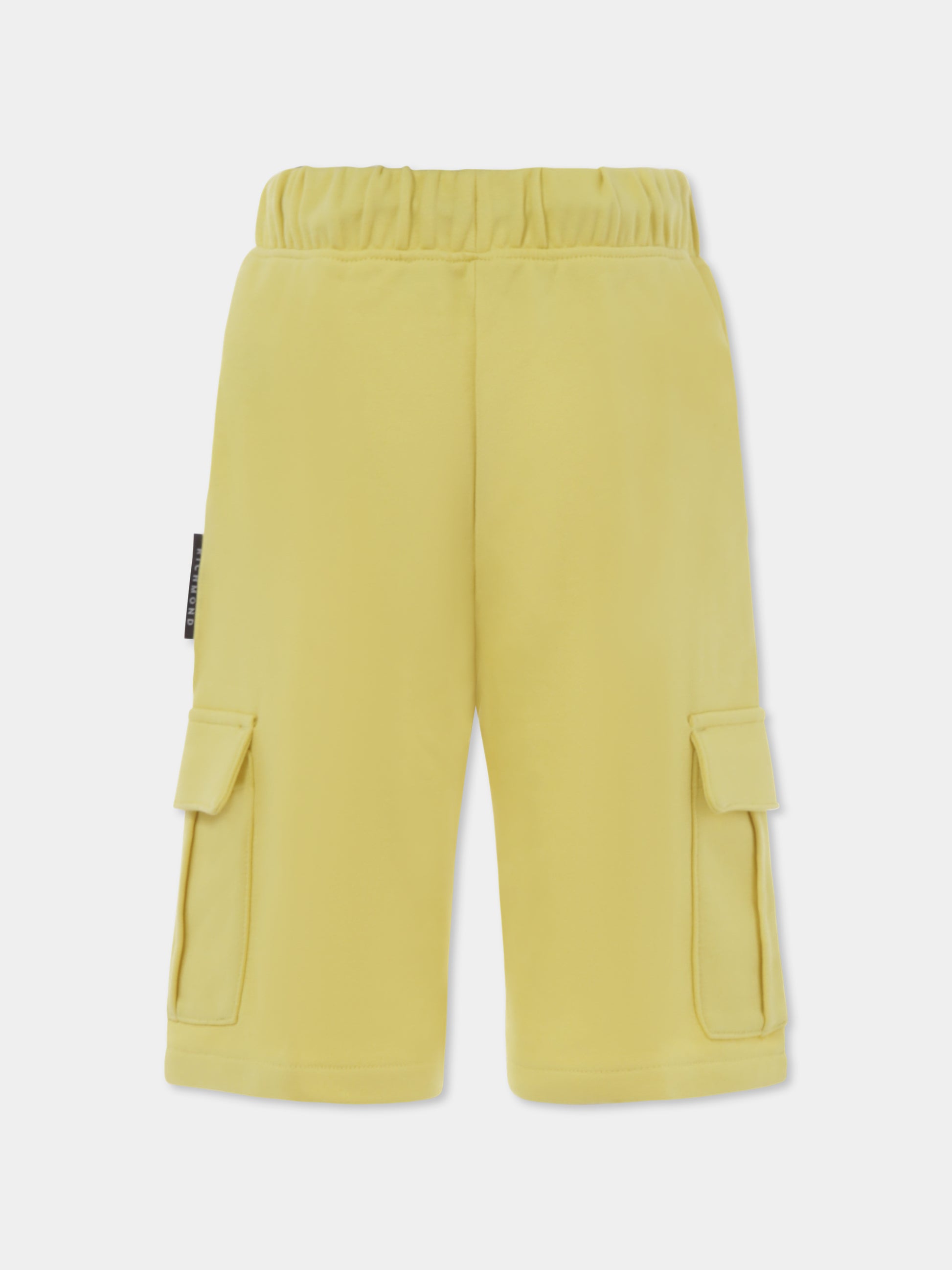 Shorts gialli per bambino con logo,Richmond,RBP25068BE YELLOW