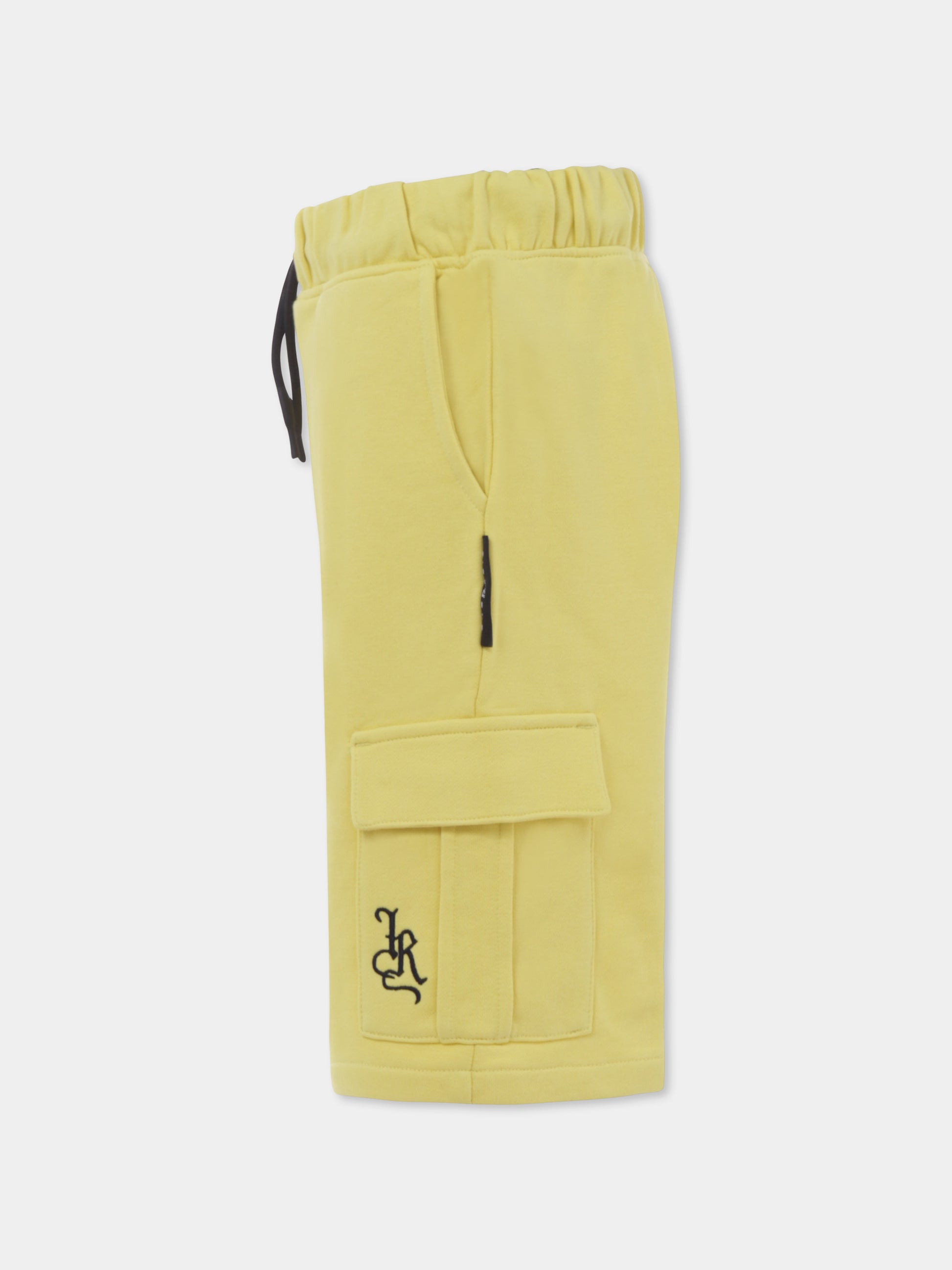 Shorts gialli per bambino con logo,Richmond,RBP25068BE YELLOW