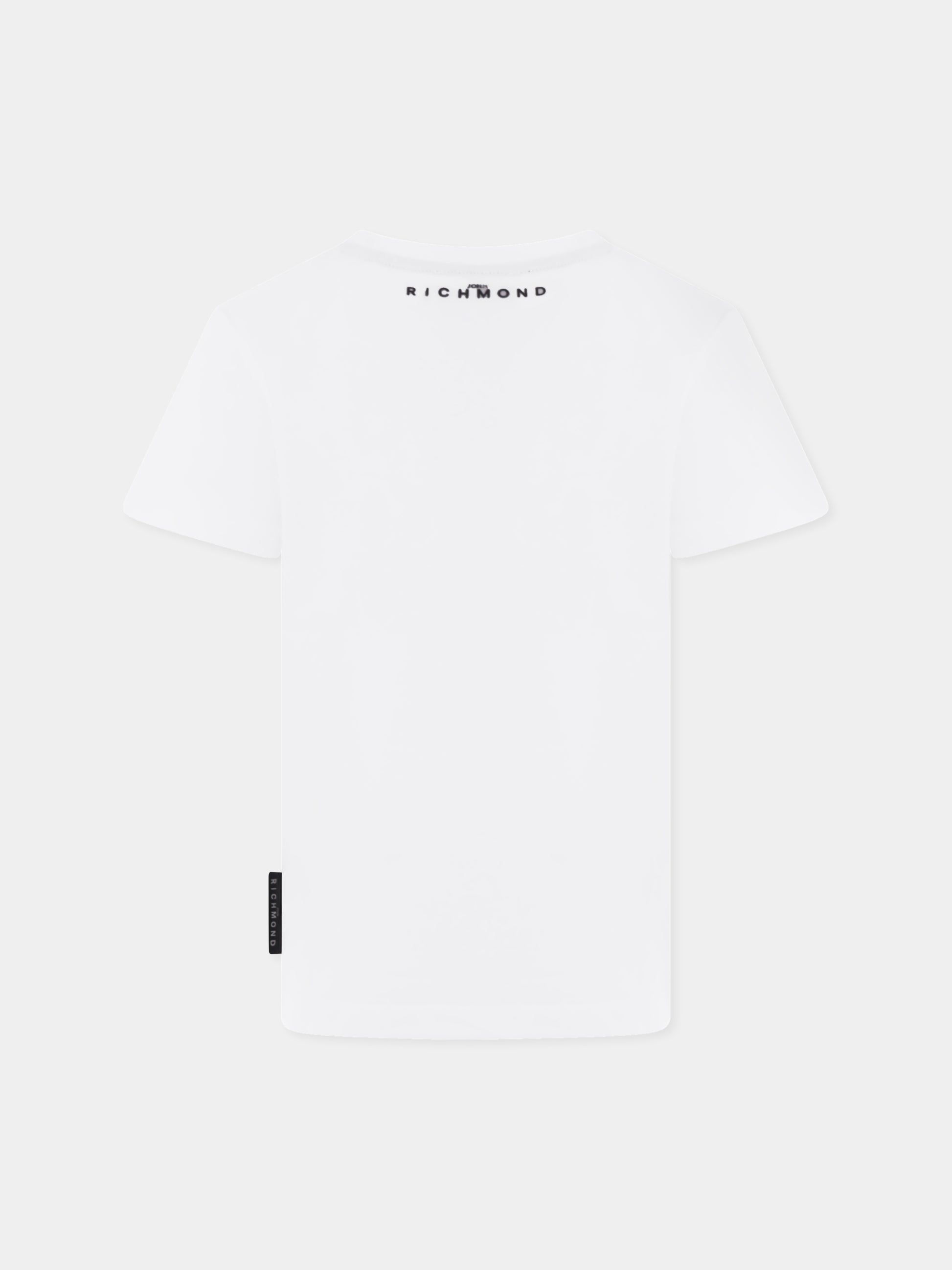 T-shirt bianca per bambini con slogan,Richmond,RBP25094TS WHITE