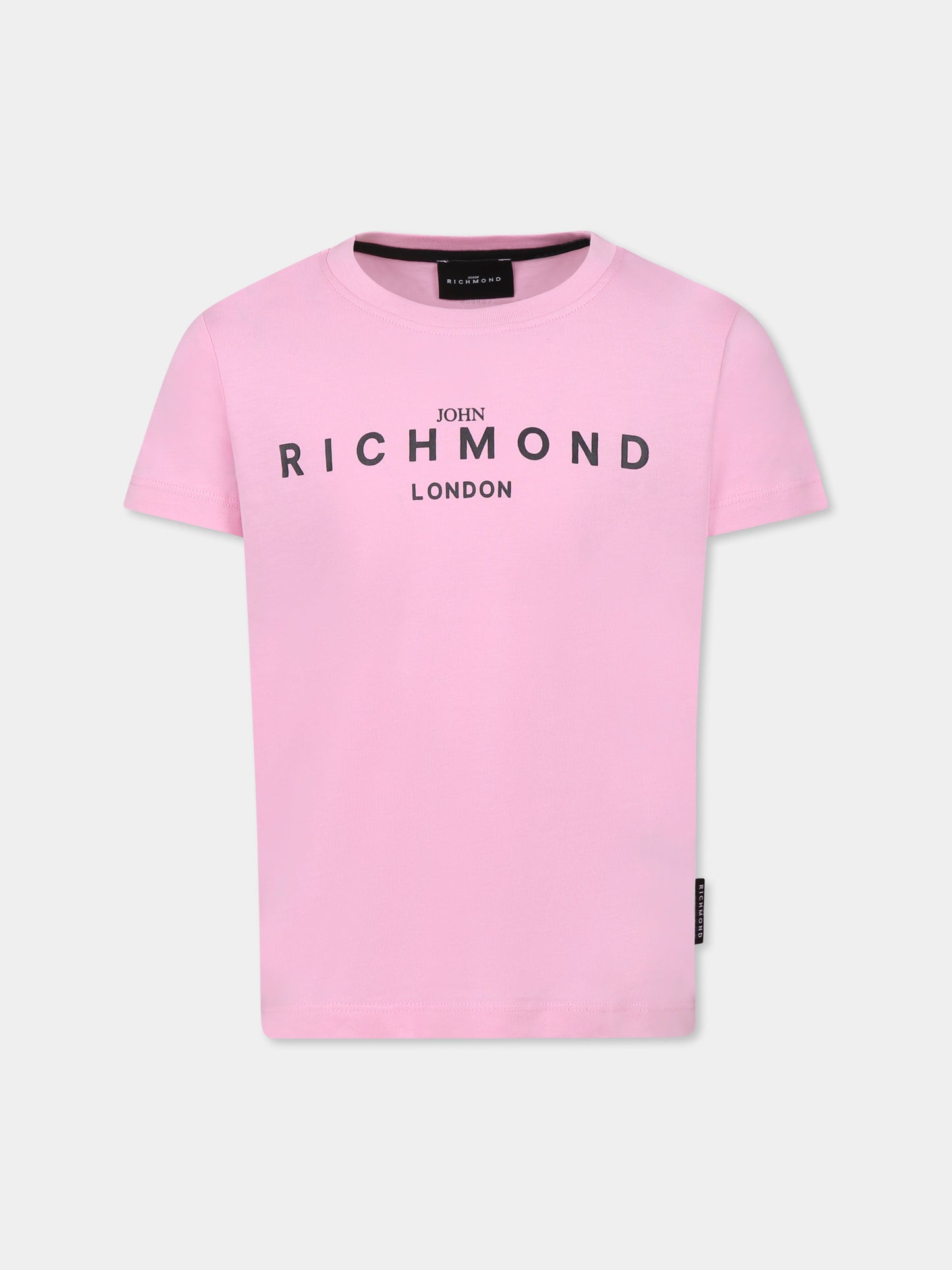 T-shirt rosa per bambina con logo,Richmond Jr,RGP25002TS PINK