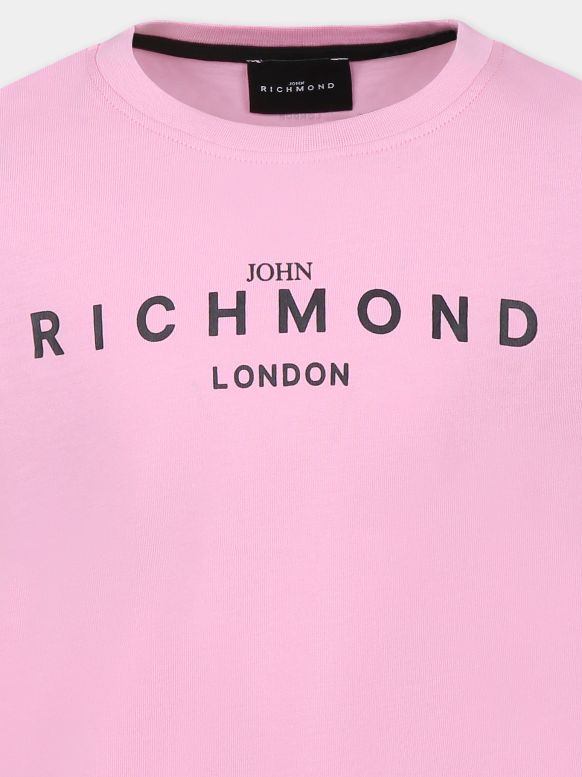 T-shirt rosa per bambina con logo,Richmond Jr,RGP25002TS PINK