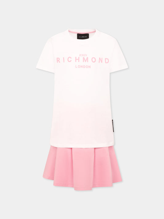 Completo bianco per bambina con logo,Richmond,RGP25005CJ WHITE