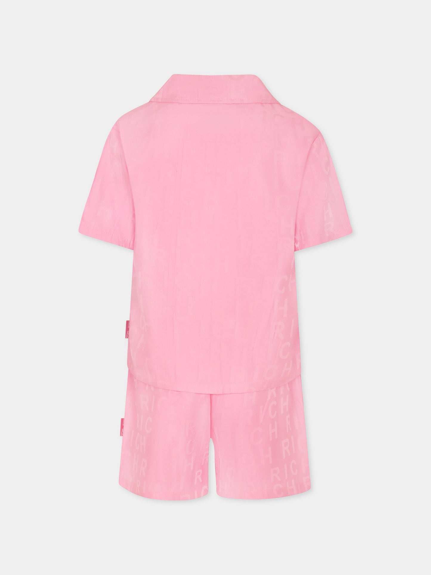 Completo rosa per bambina con logo all over,Richmond,RGP25022CE PINK