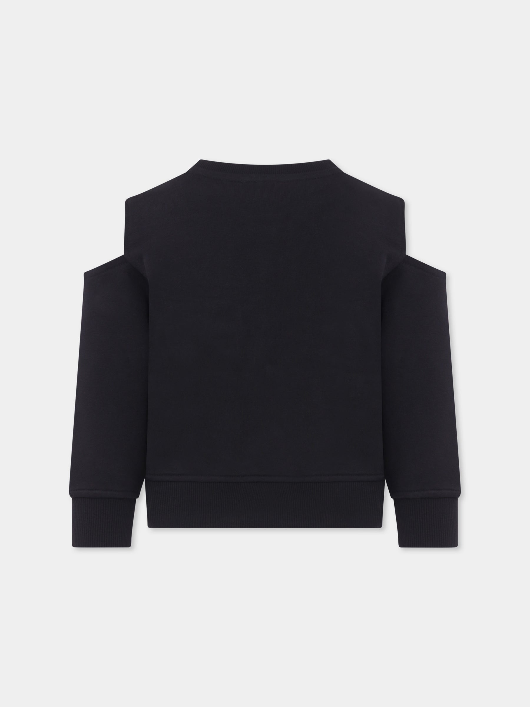 Felpa nera per bambina con logo,Richmond,RGP25142FE BLACK