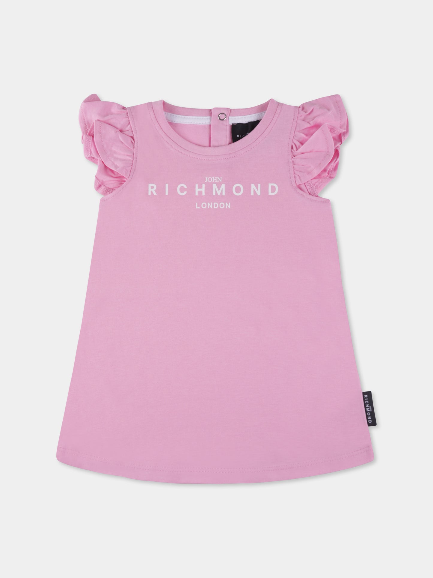 Vestito rosa per neonata con logo,Richmond,RIP25006VE PINK