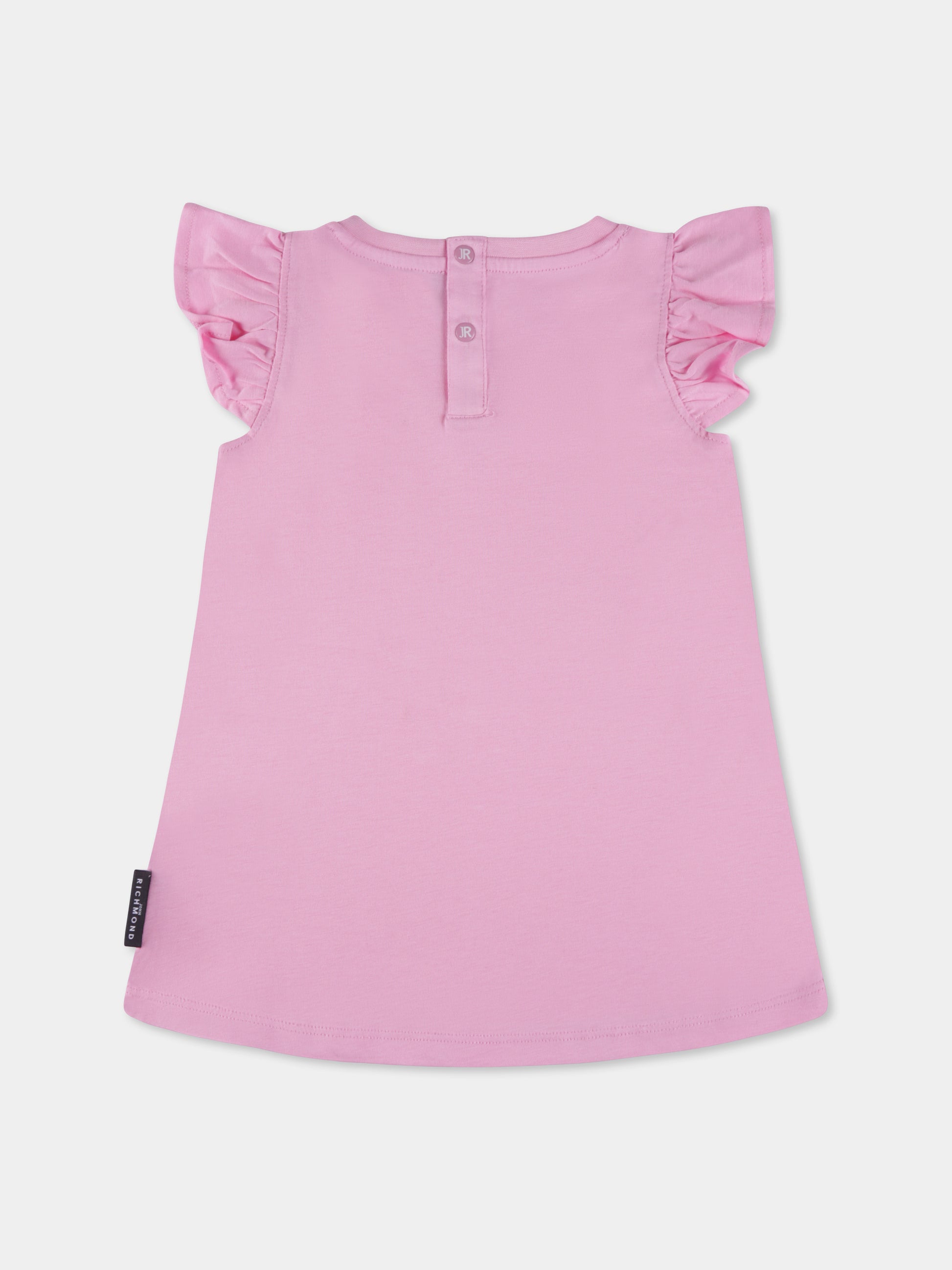 Vestito rosa per neonata con logo,Richmond,RIP25006VE PINK