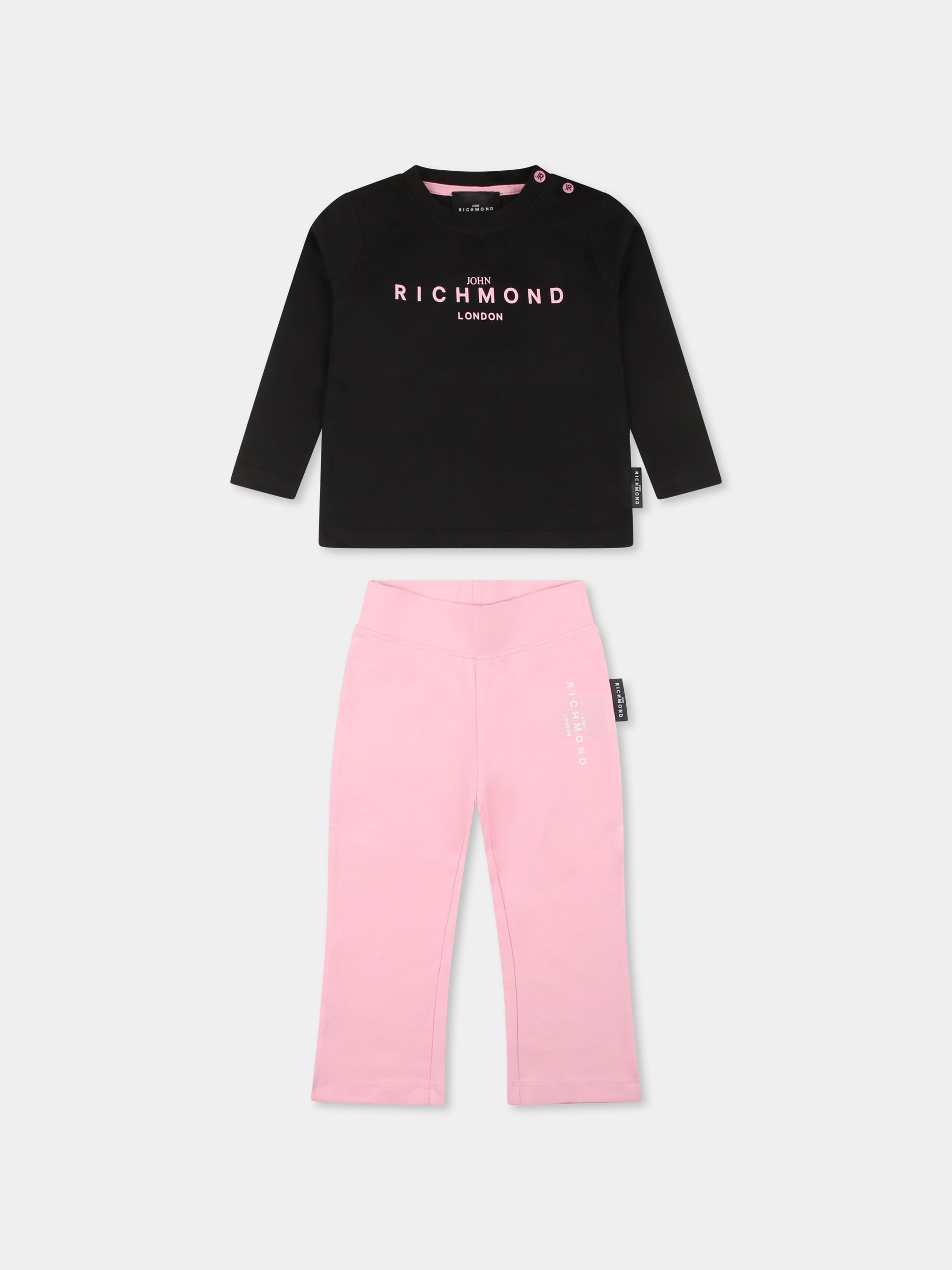 Completo nero per neonata con logo,Richmond,RIP25009CJ BLACK