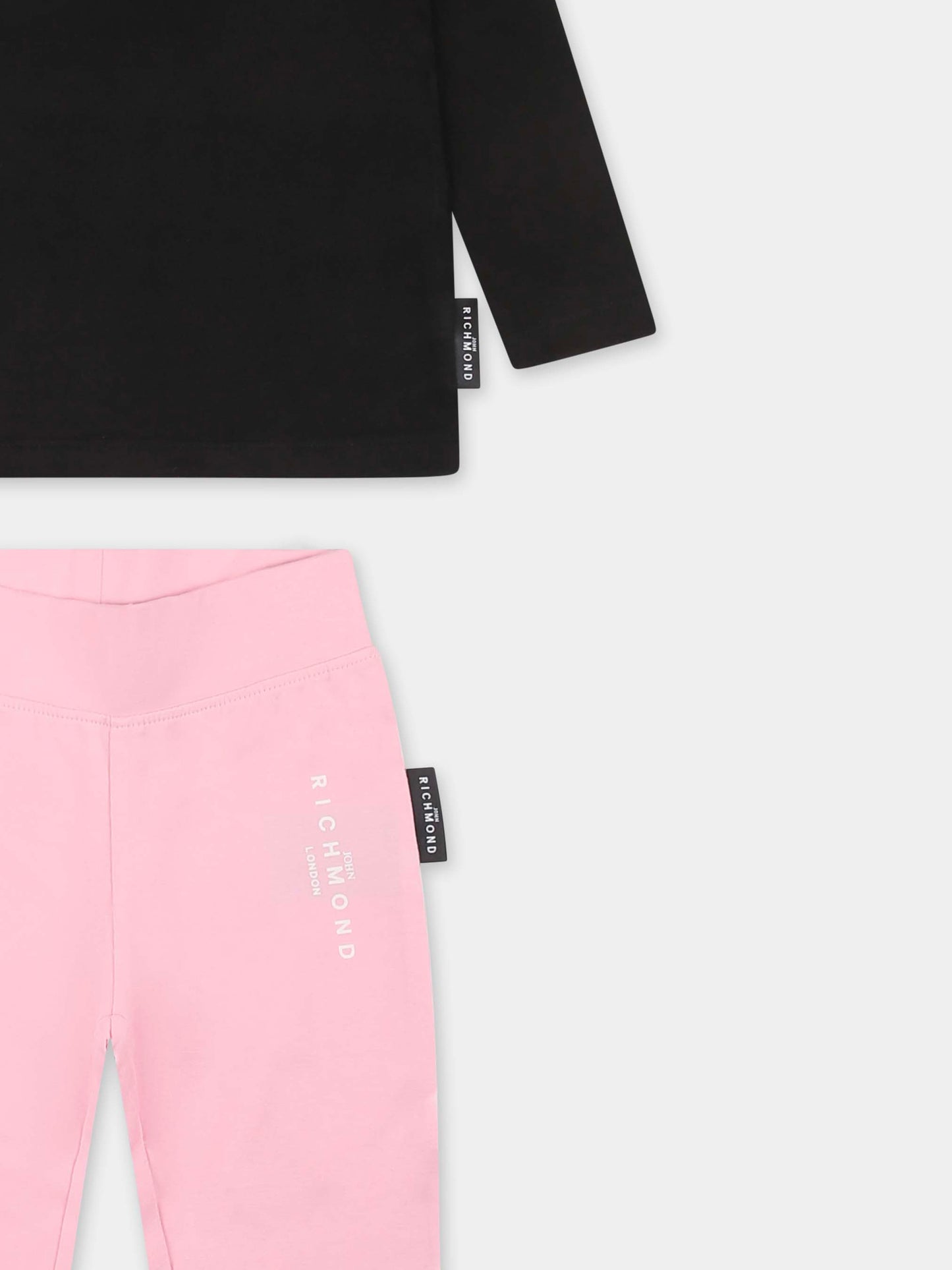 Completo nero per neonata con logo,Richmond,RIP25009CJ BLACK