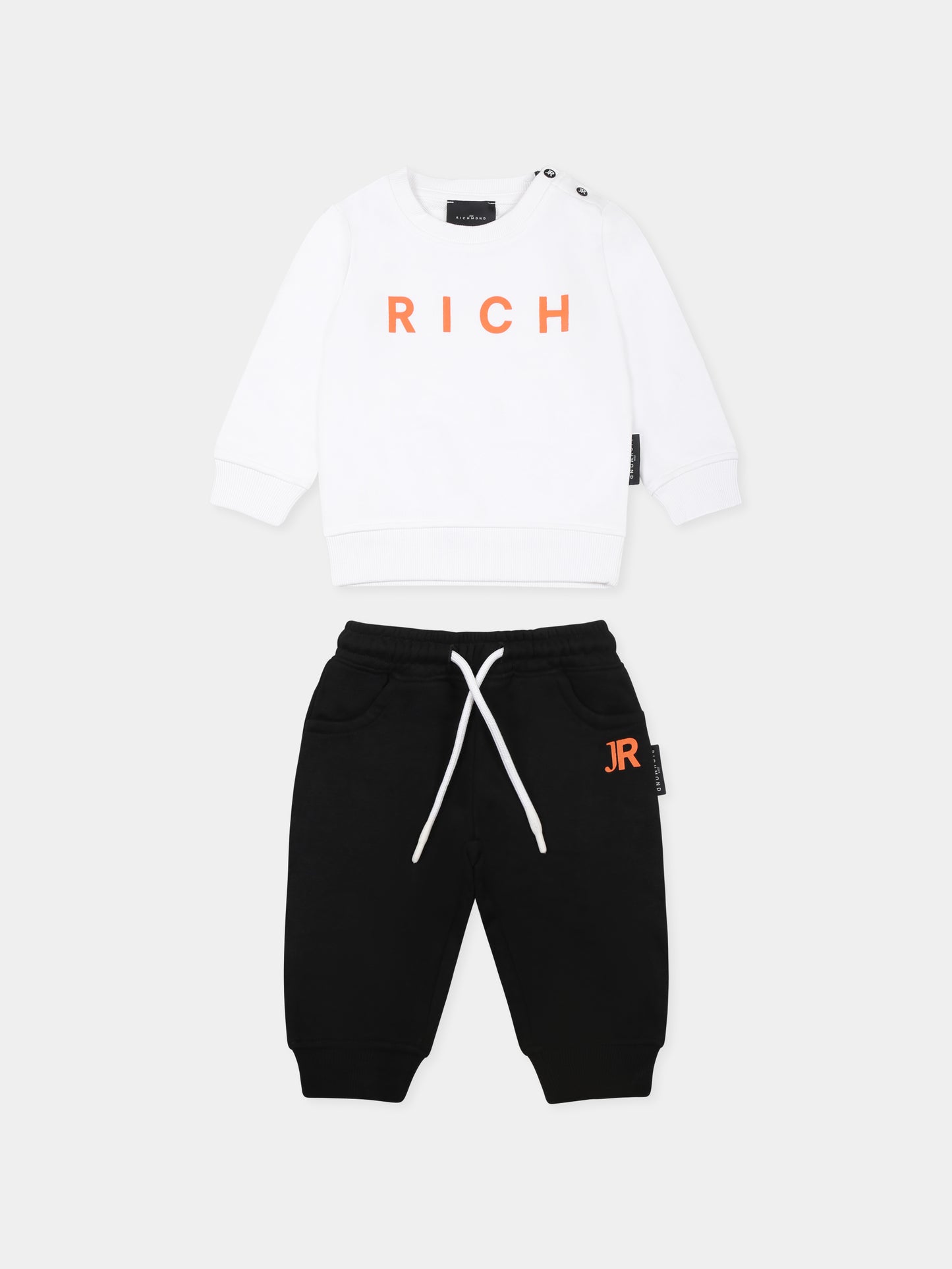 Completo bianco per neonato con logo,Richmond,RIP25013CF BLACK