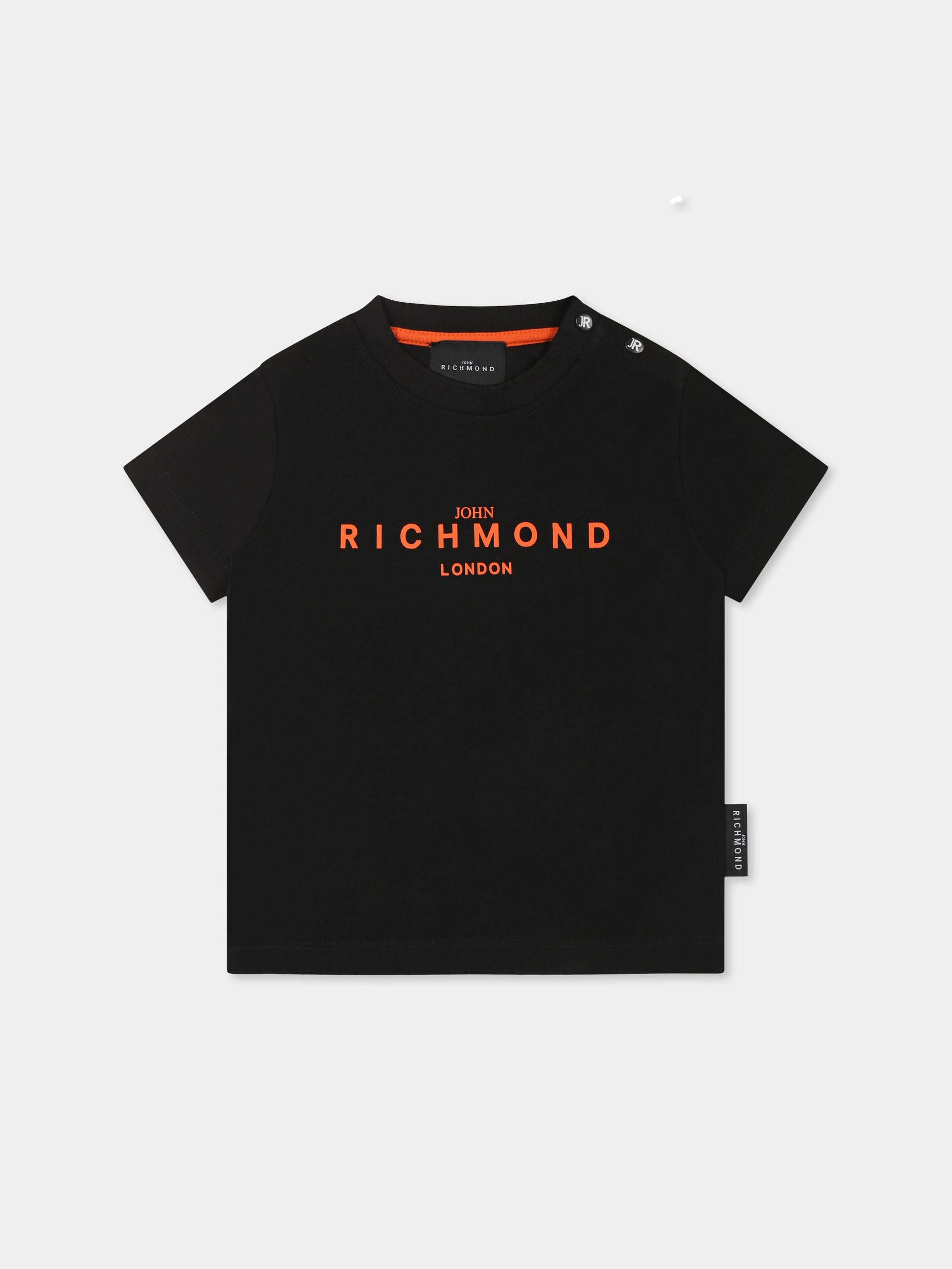 T-shirt nera per neonati con logo,Richmond,RIP25014TS BLACK