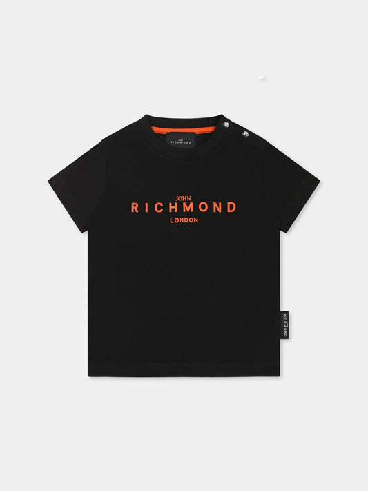 T-shirt nera per neonati con logo,Richmond,RIP25014TS BLACK