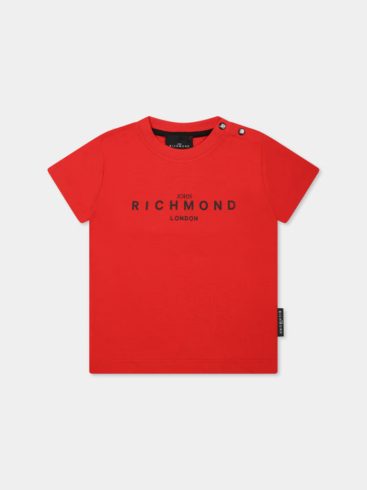 T-shirt rossa per neonato con logo,Richmond,RIP25014TS RED