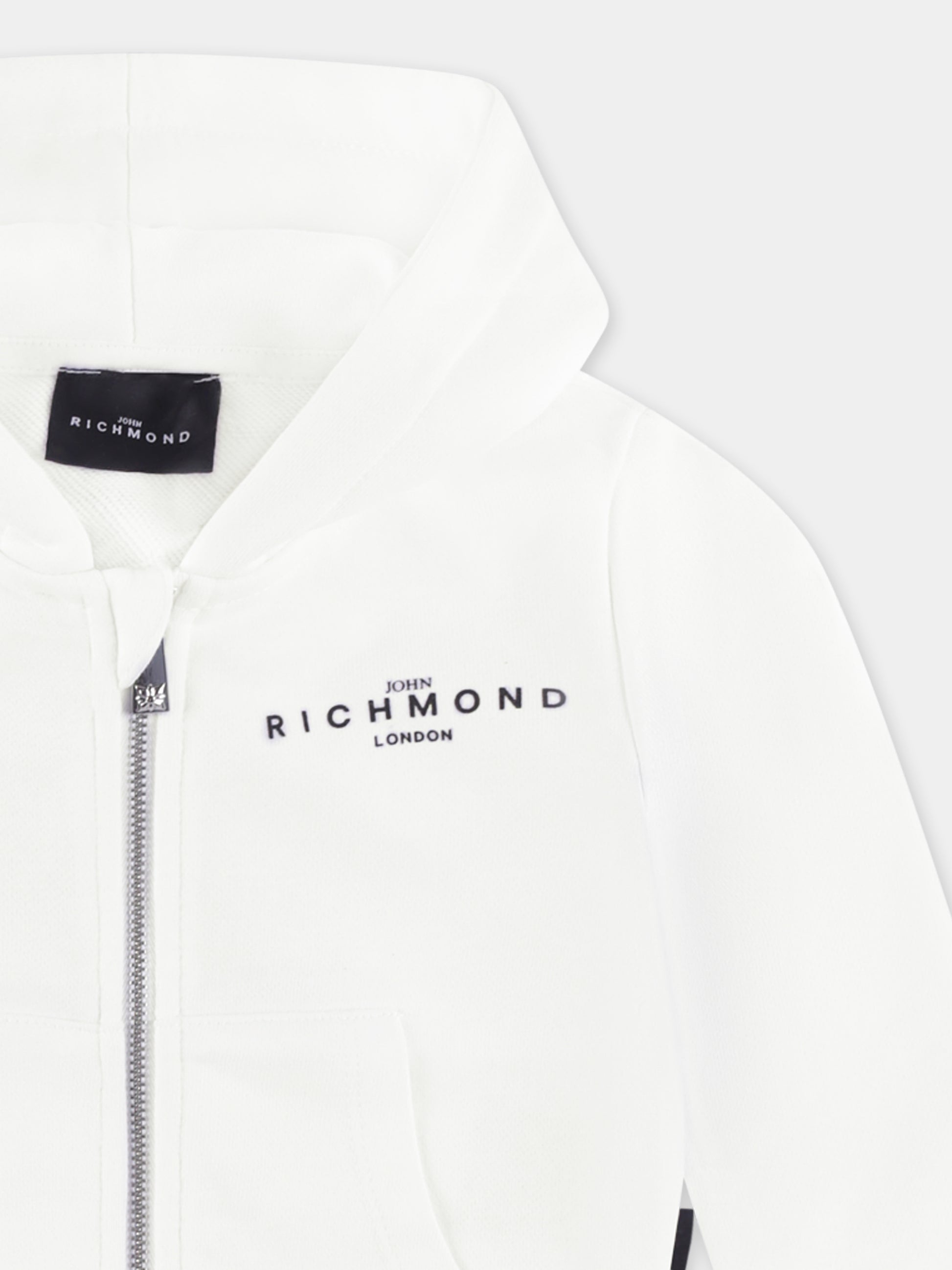 Felpa bianca per neonato con logo,Richmond,RIP25015FE WHITE