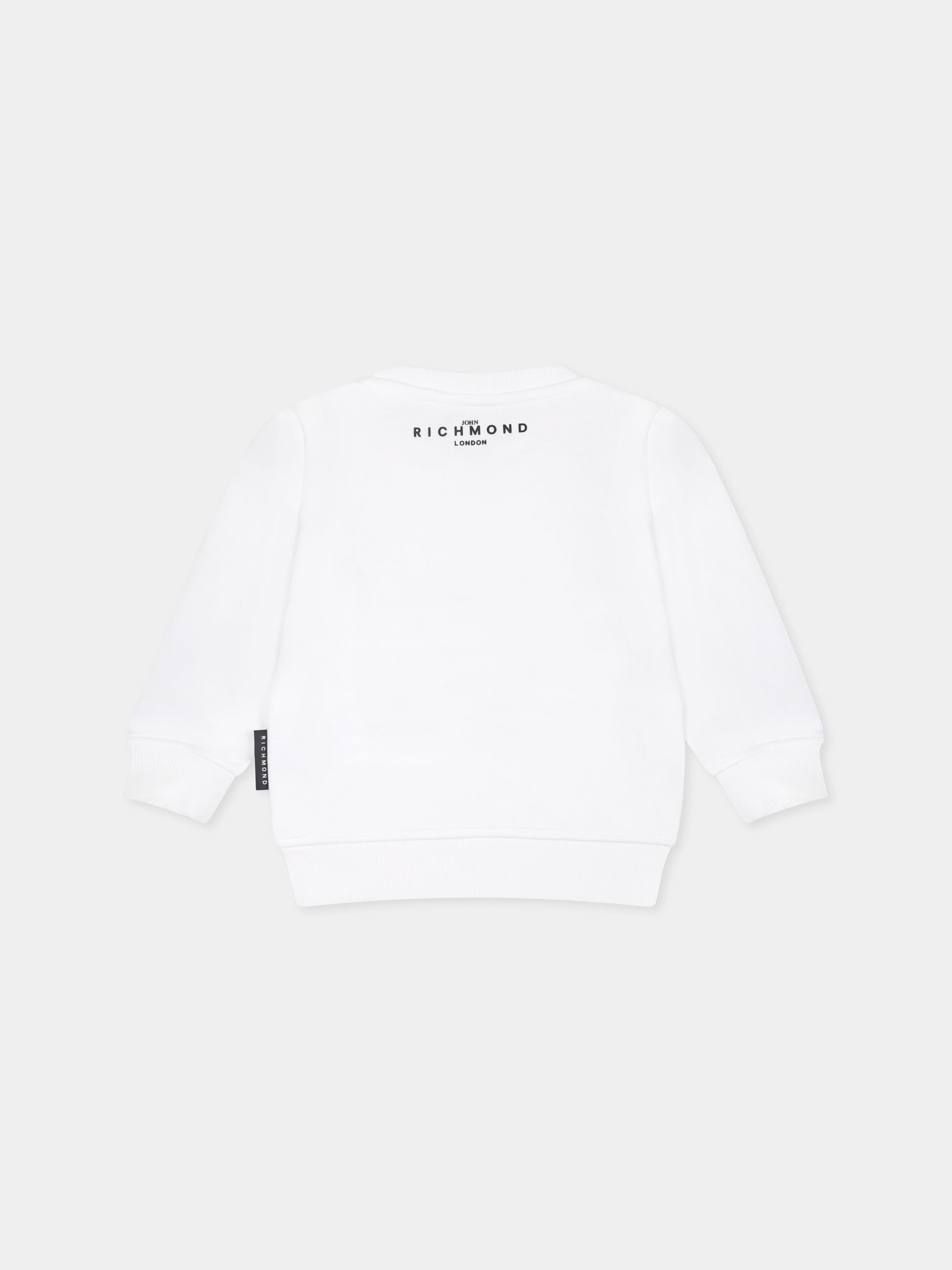 Felpa bianca per neonato con logo,Richmond,RIP25016FE WHITE