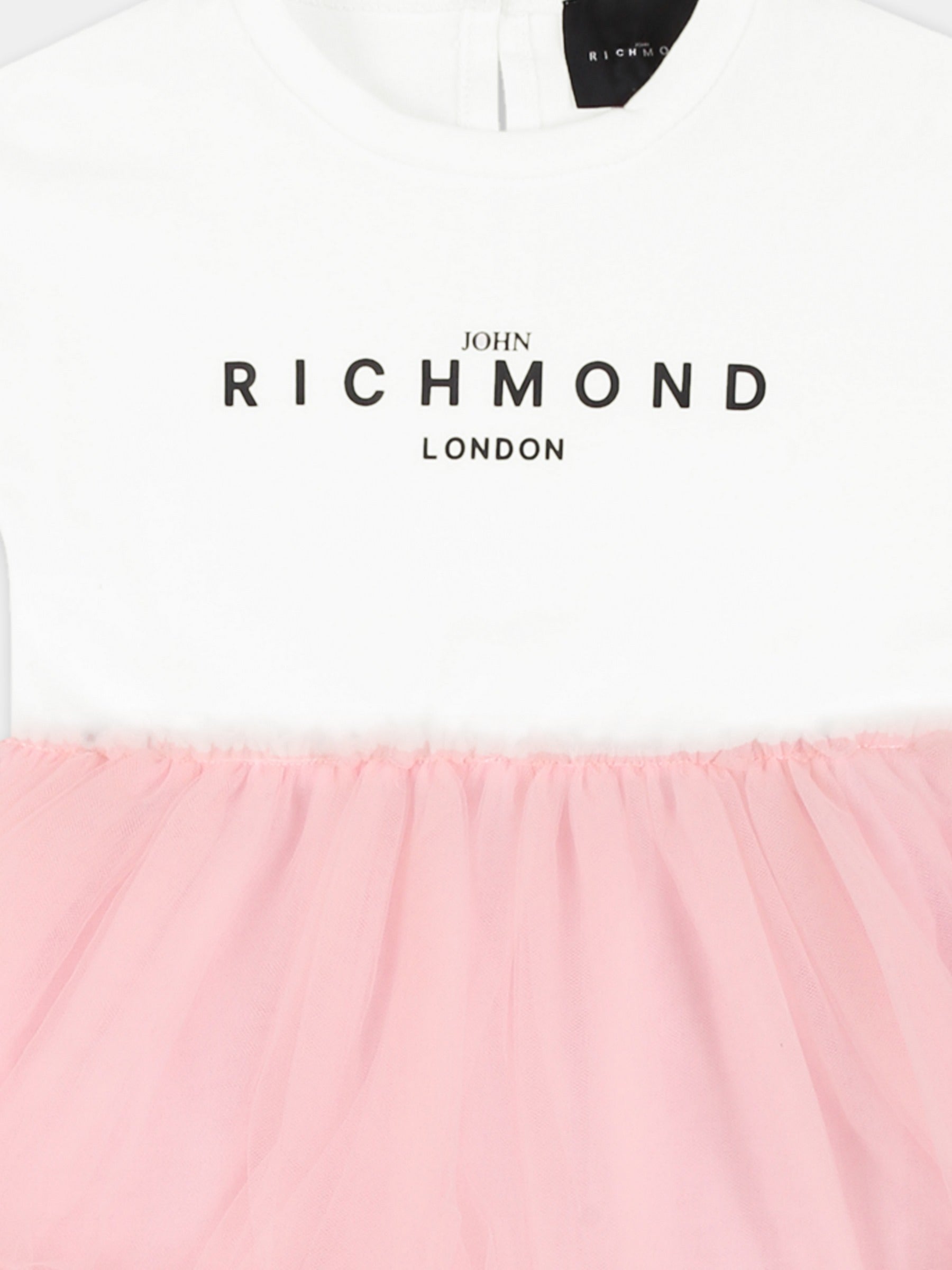 Vestito multicolor per neonata con logo,Richmond,RIP25043VE WHITE