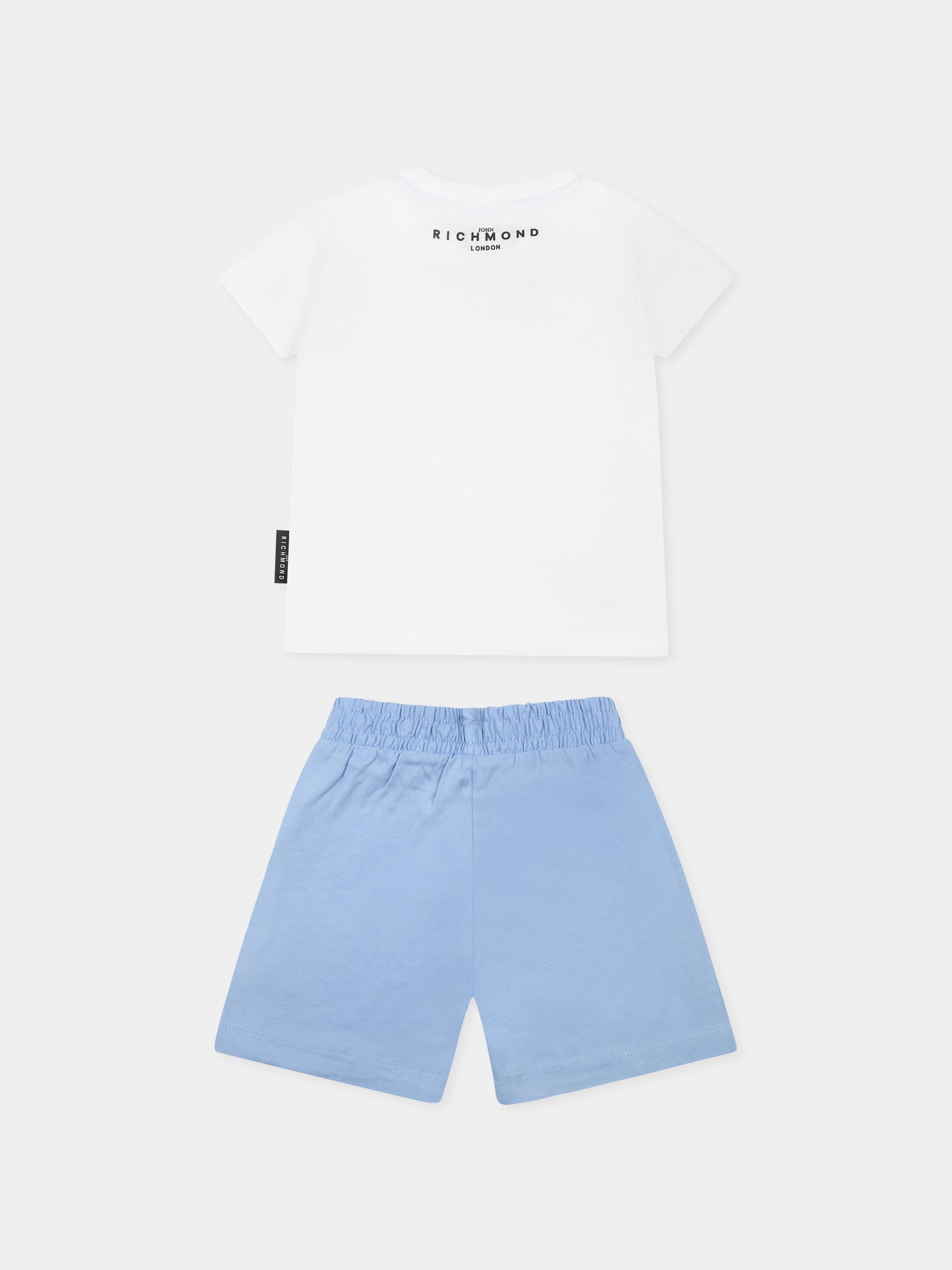 Completo celeste per neonato con logo,Richmond,RIP25050CJ COLOR BLOCK