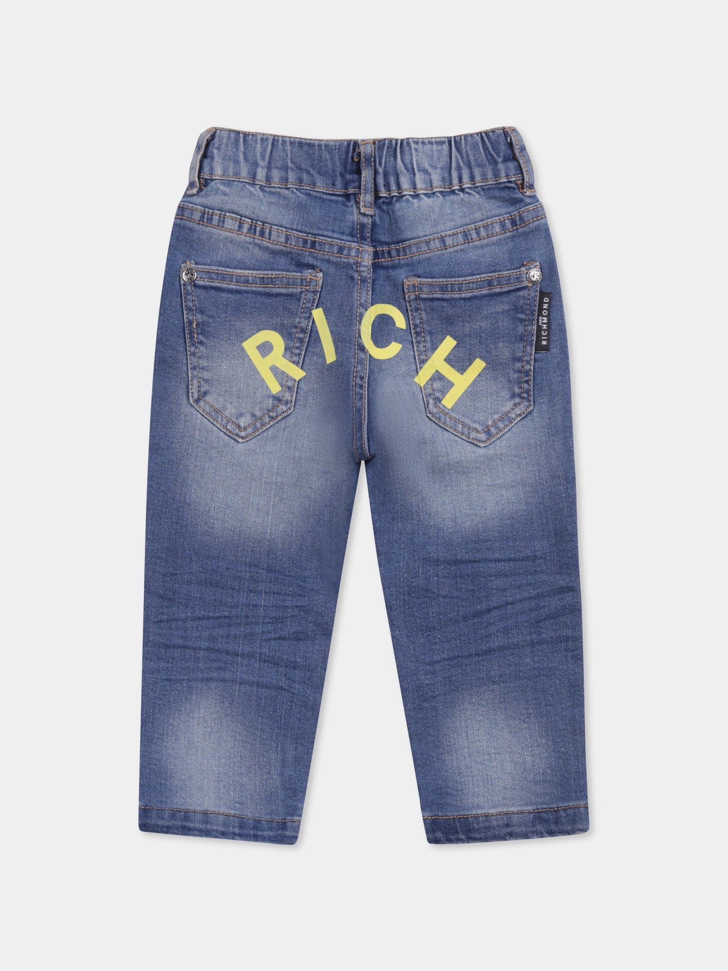 Jeans denim per neonato con logo,Richmond,RIP25065JE DENIM BLUE MEDIUM