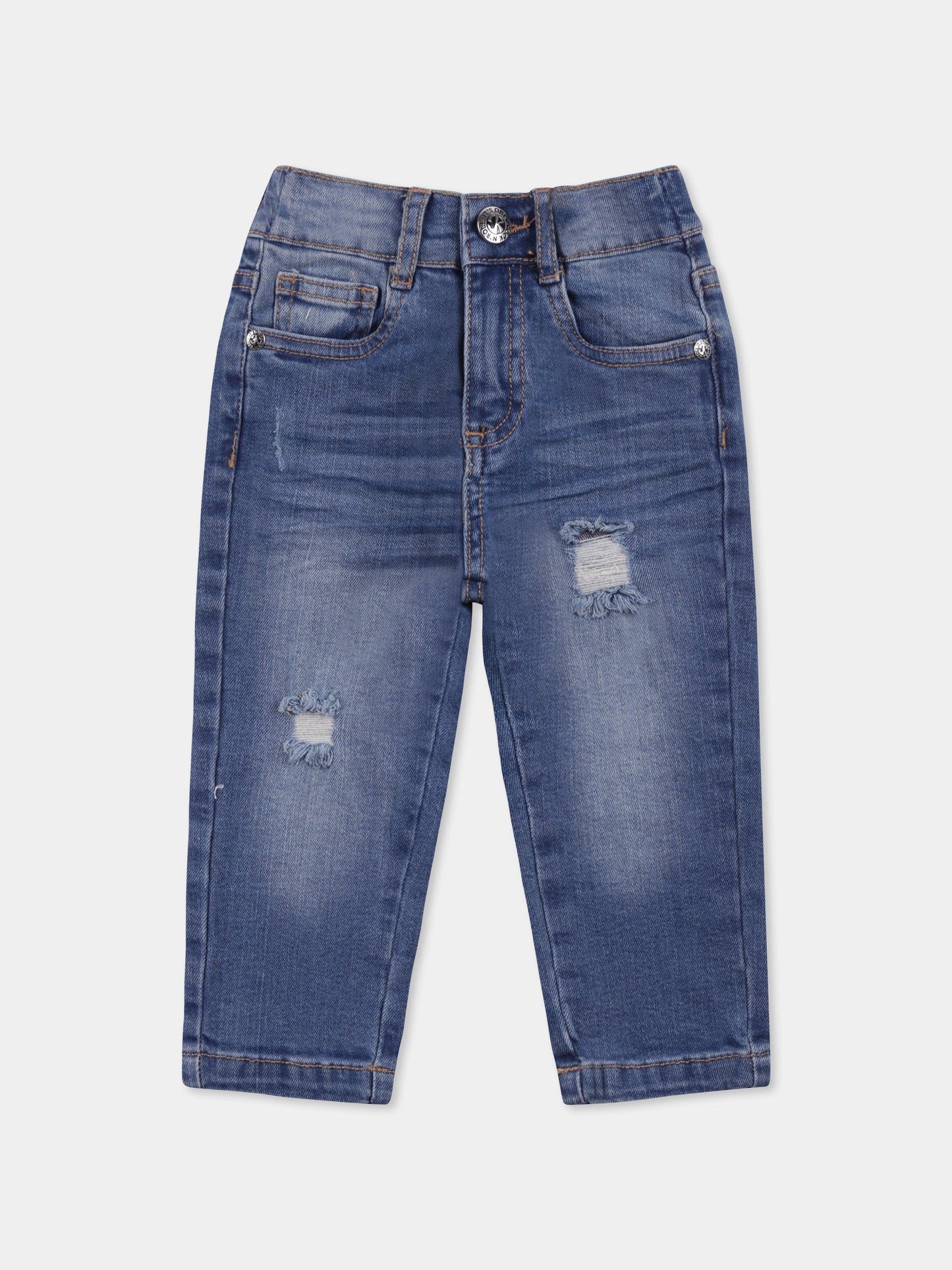 Jeans denim per neonato con logo,Richmond,RIP25065JE DENIM BLUE MEDIUM