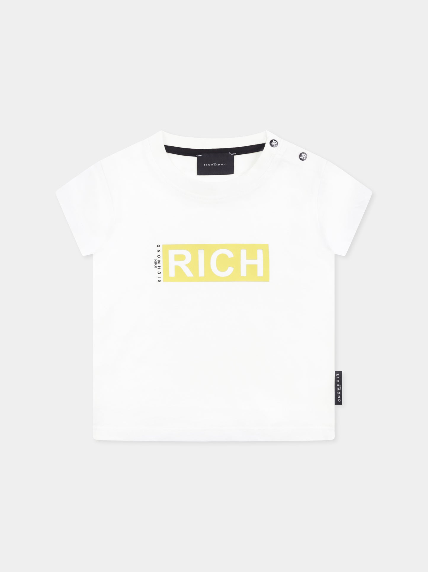 T-shirt bianca per neonato con logo,Richmond,RIP25072TS WHITE