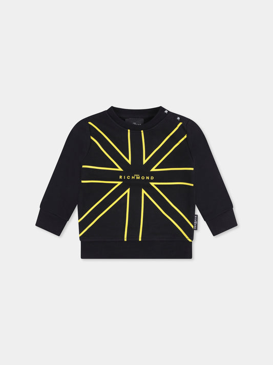 Felpa nera per neonato con logo,Richmond,RIP25078FE BLACK