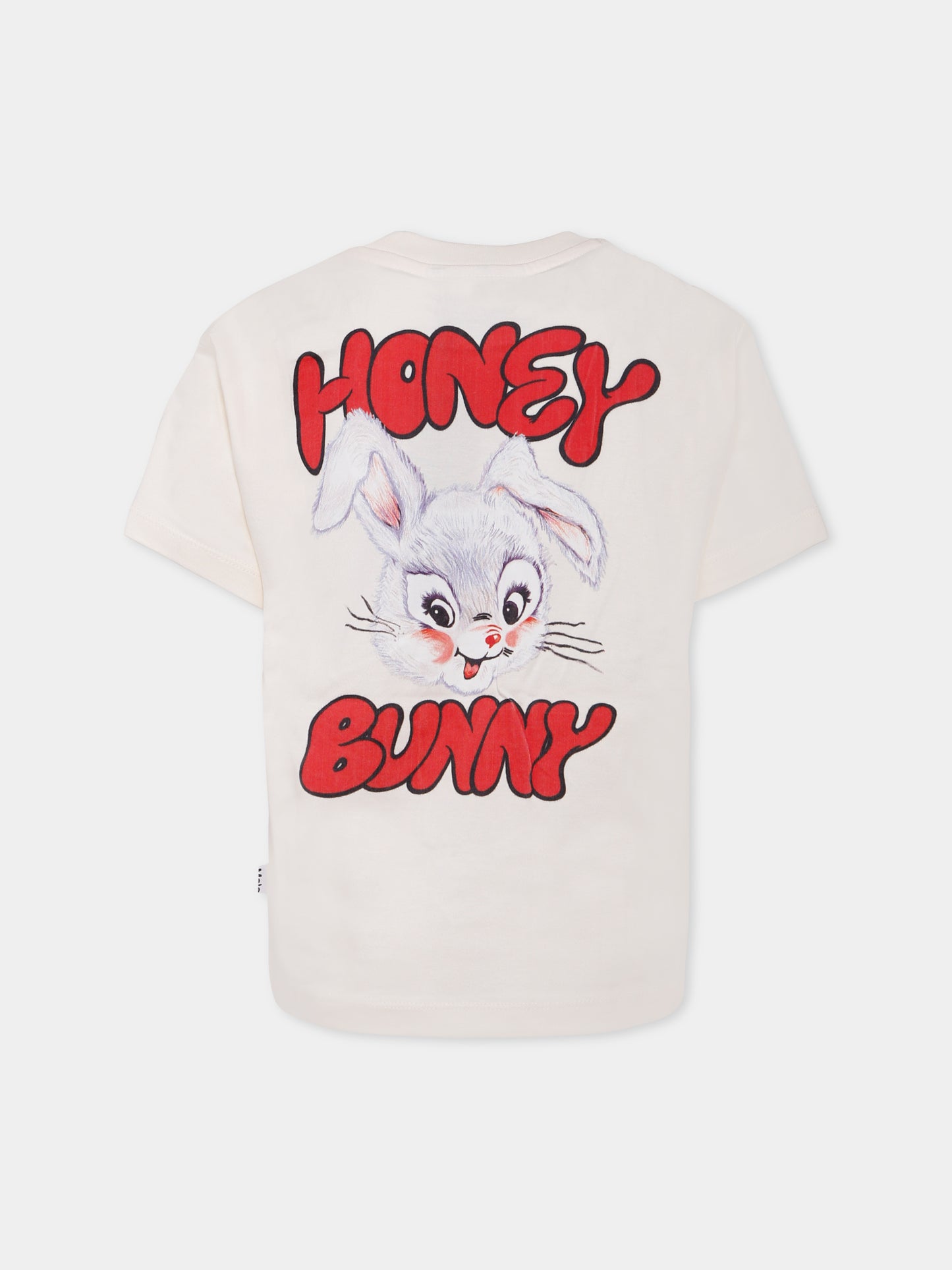 T-shirt Riley avorio per bambina con coniglio e scritta,Molo,2W25A204 5498