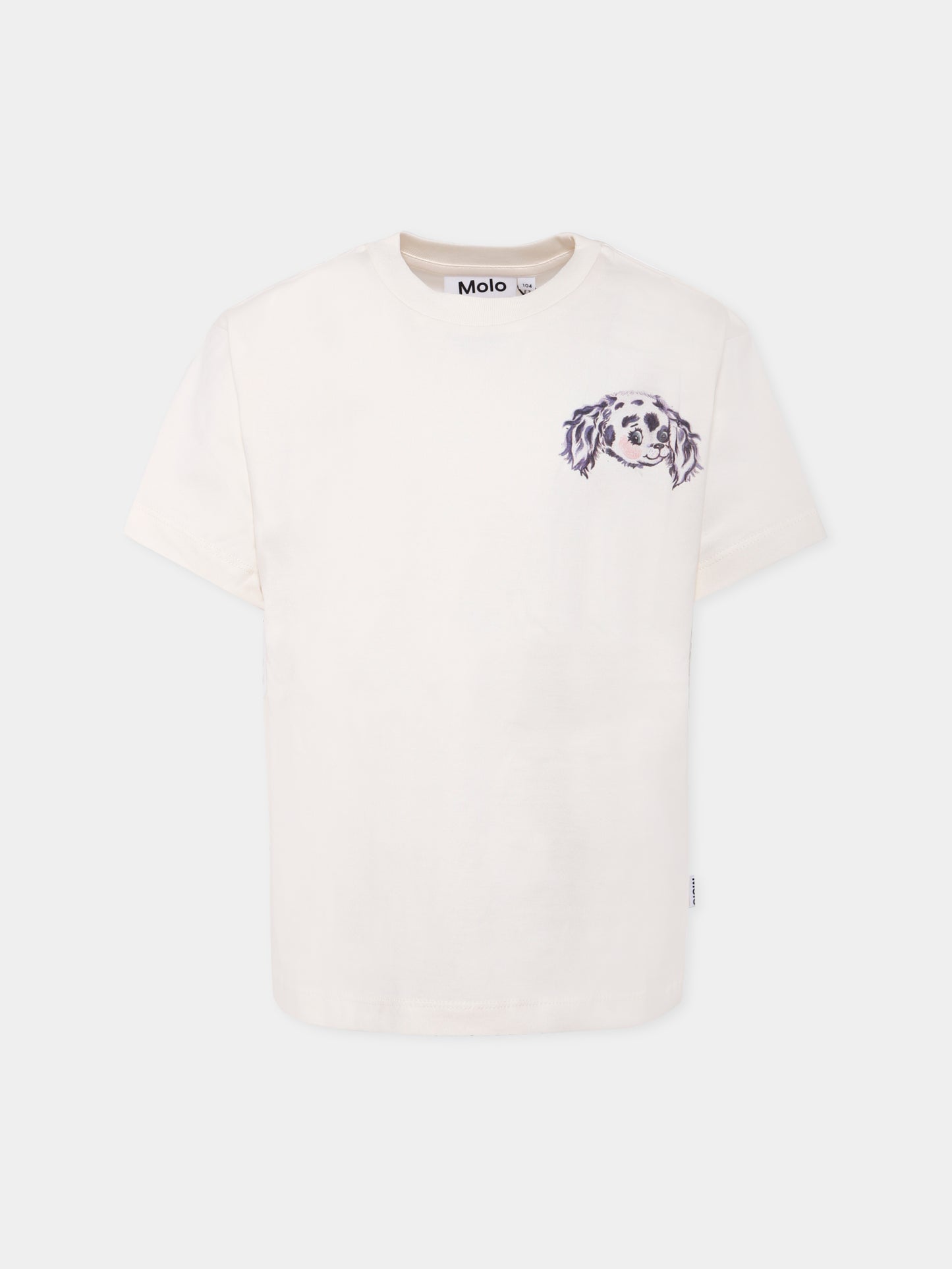 T-shirt Riley avorio per bambina con coniglio e scritta,Molo,2W25A204 5498