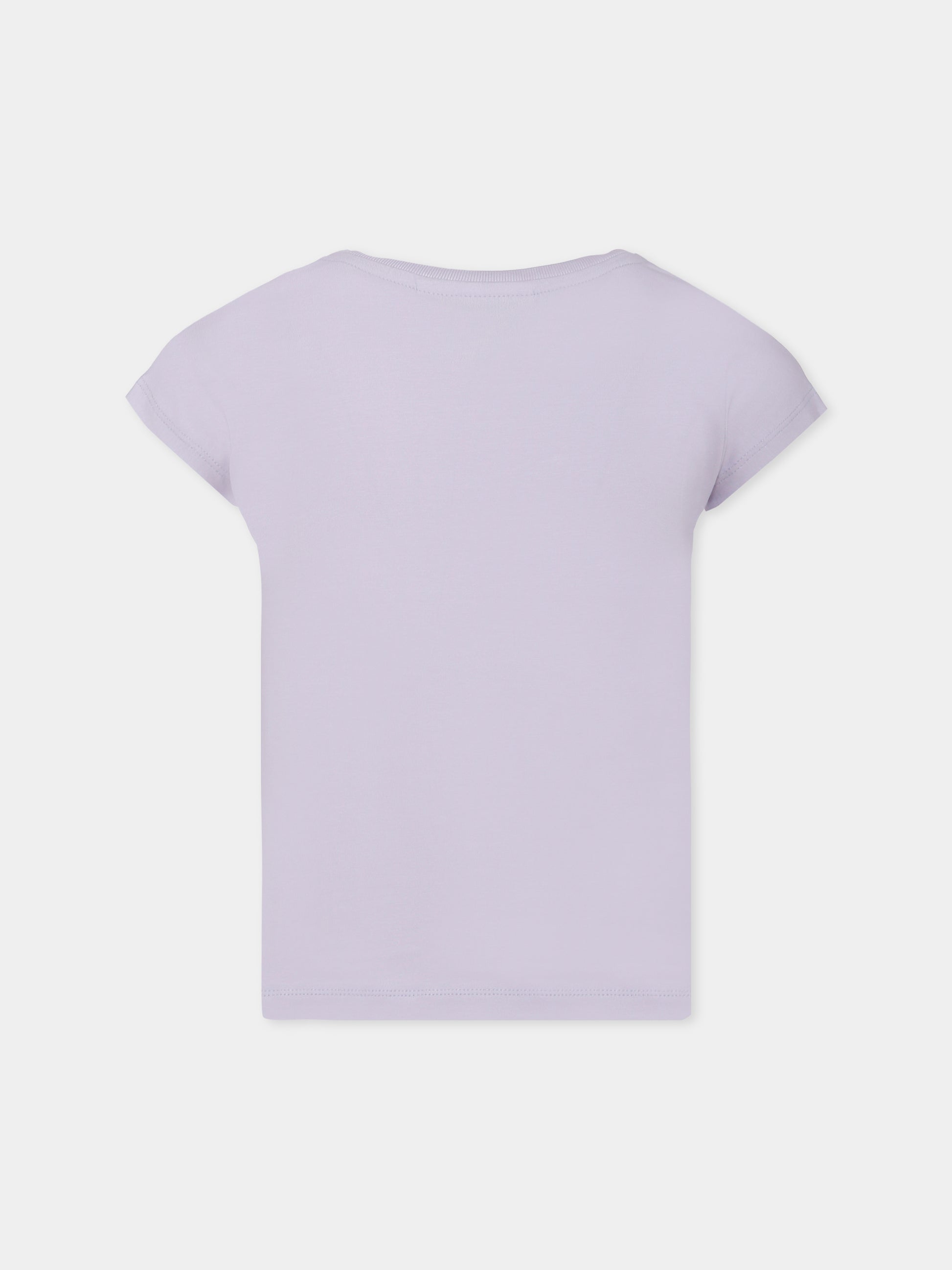 T-shirt Raghhilde lilla per bambina con gatto,Molo,2W25A205 9730