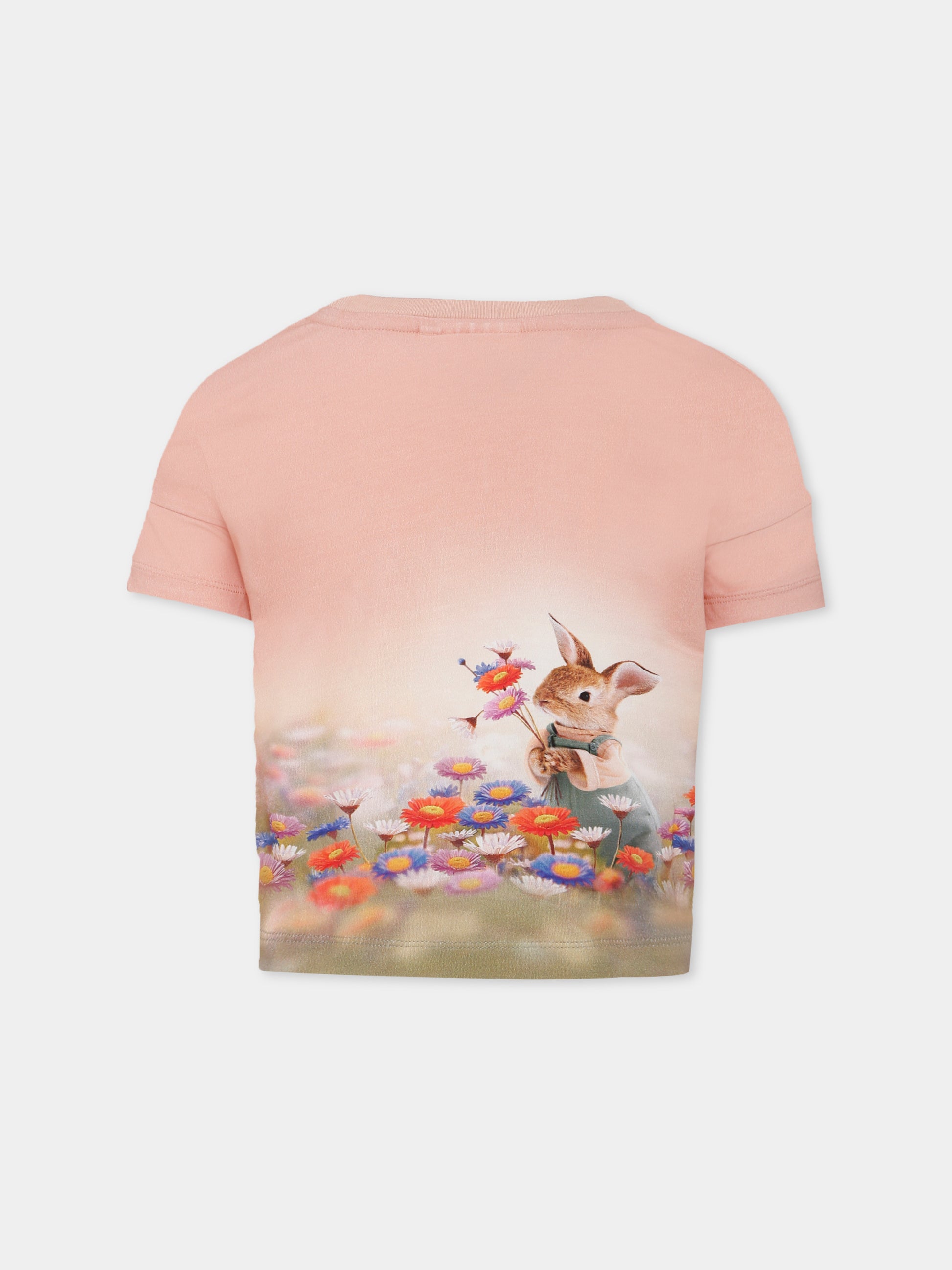 T-shirt Raeesa rosa per bambina con stampa gatti,Molo,2W25A207 9638